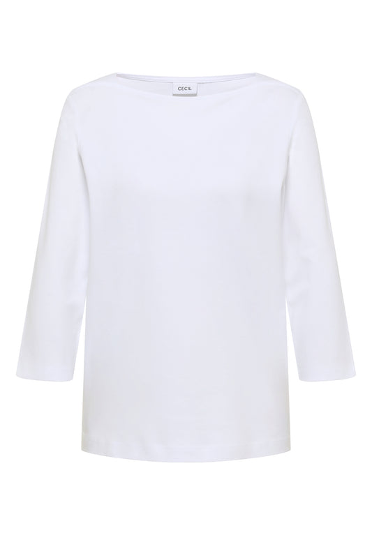 Basic Shirt mit U-Boot-Ausschnitt
