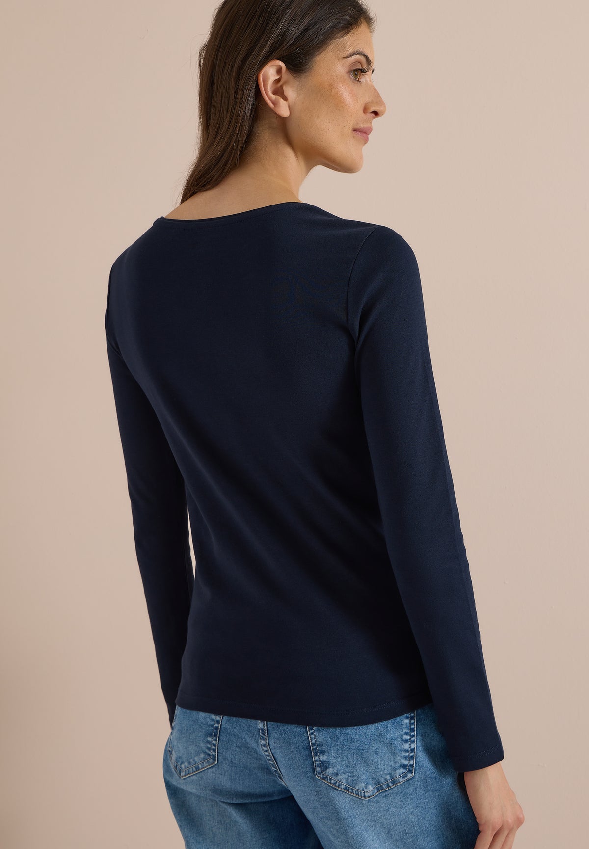 Basic Langarm Shirt mit Rundhals