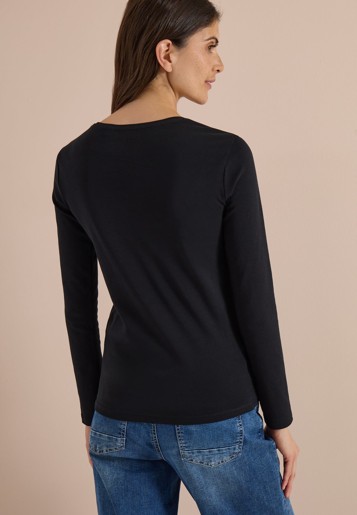 Basic Langarm Shirt mit Rundhals