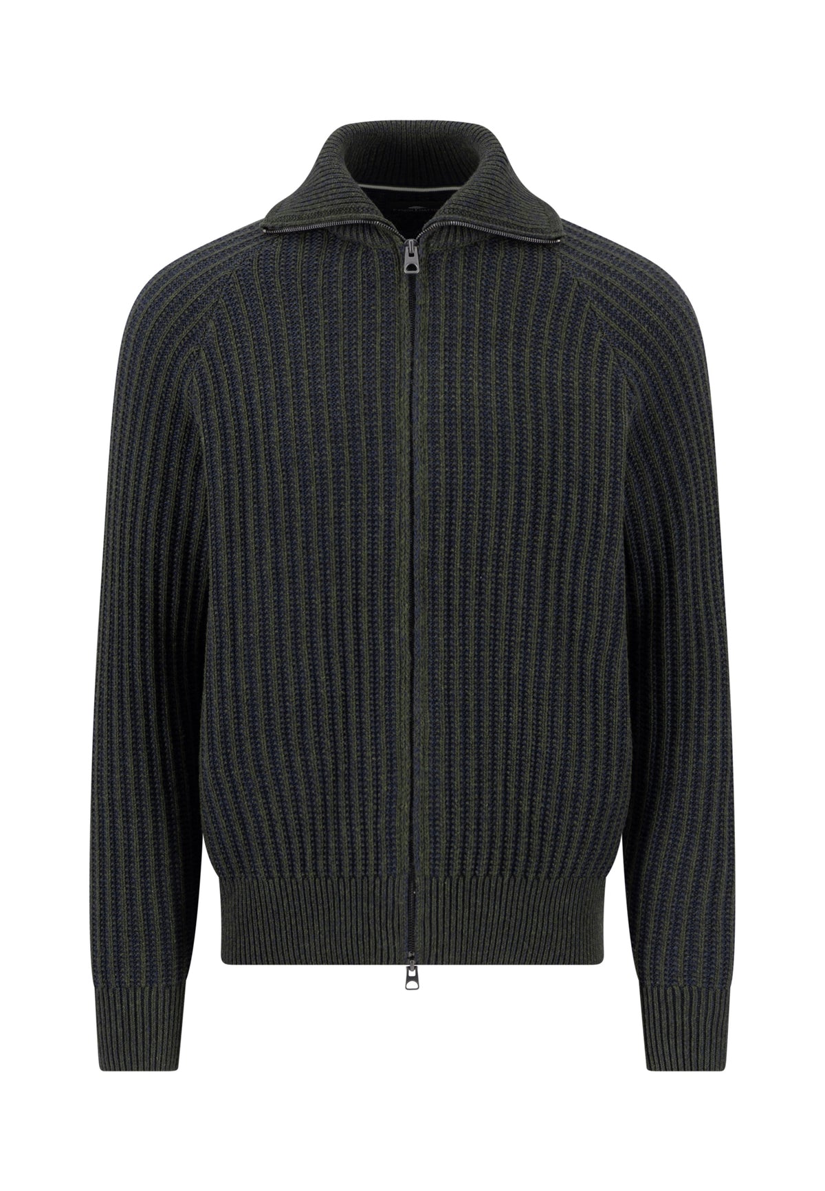 Zip Cardigan, 2-tone rib*RWS