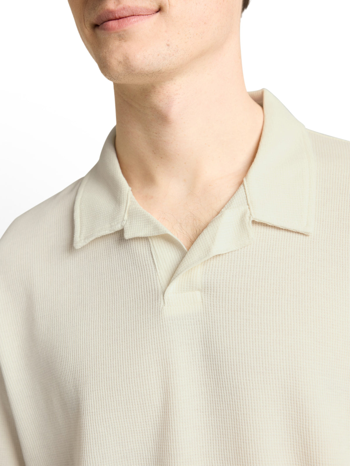 Relaxed Fit Resort Poloshirt mit Waffelstruktur