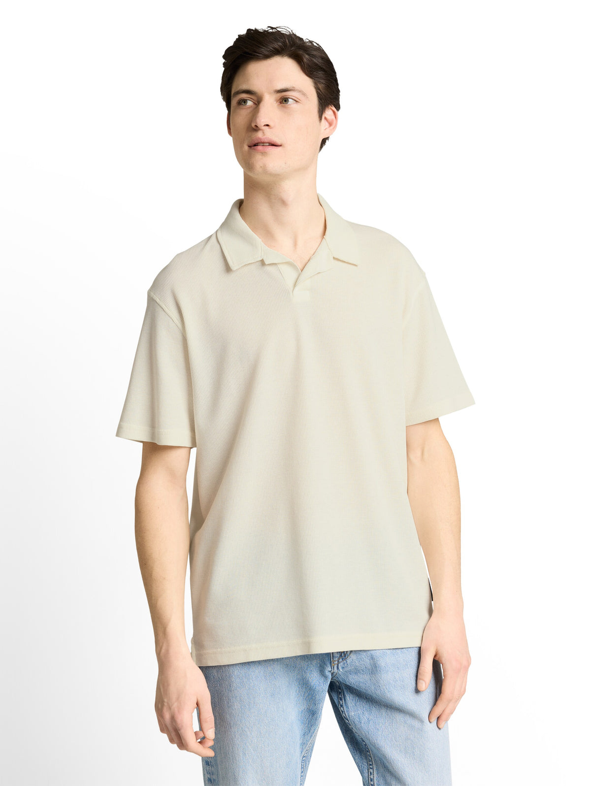 Relaxed Fit Resort Poloshirt mit Waffelstruktur