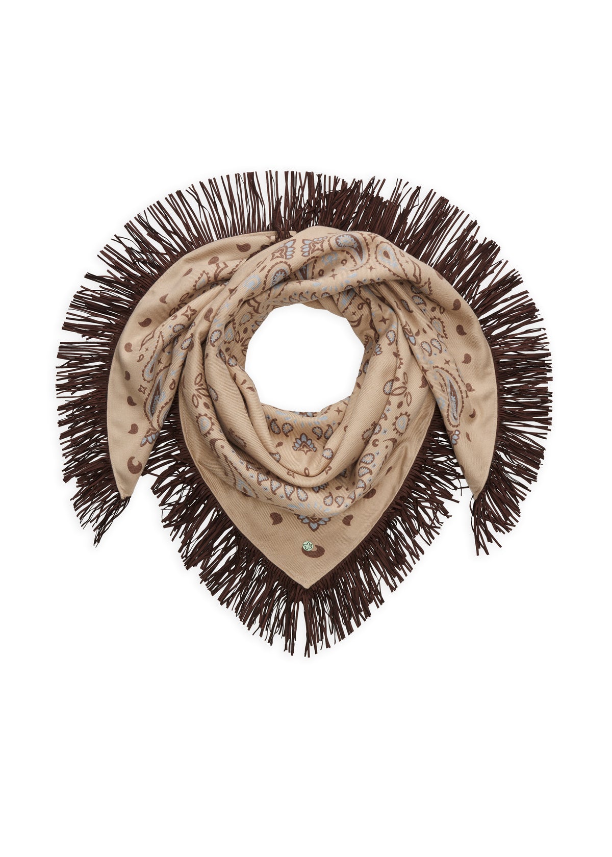 Kaschmirweiches  Bandana mit Paisleymuster und Fransen