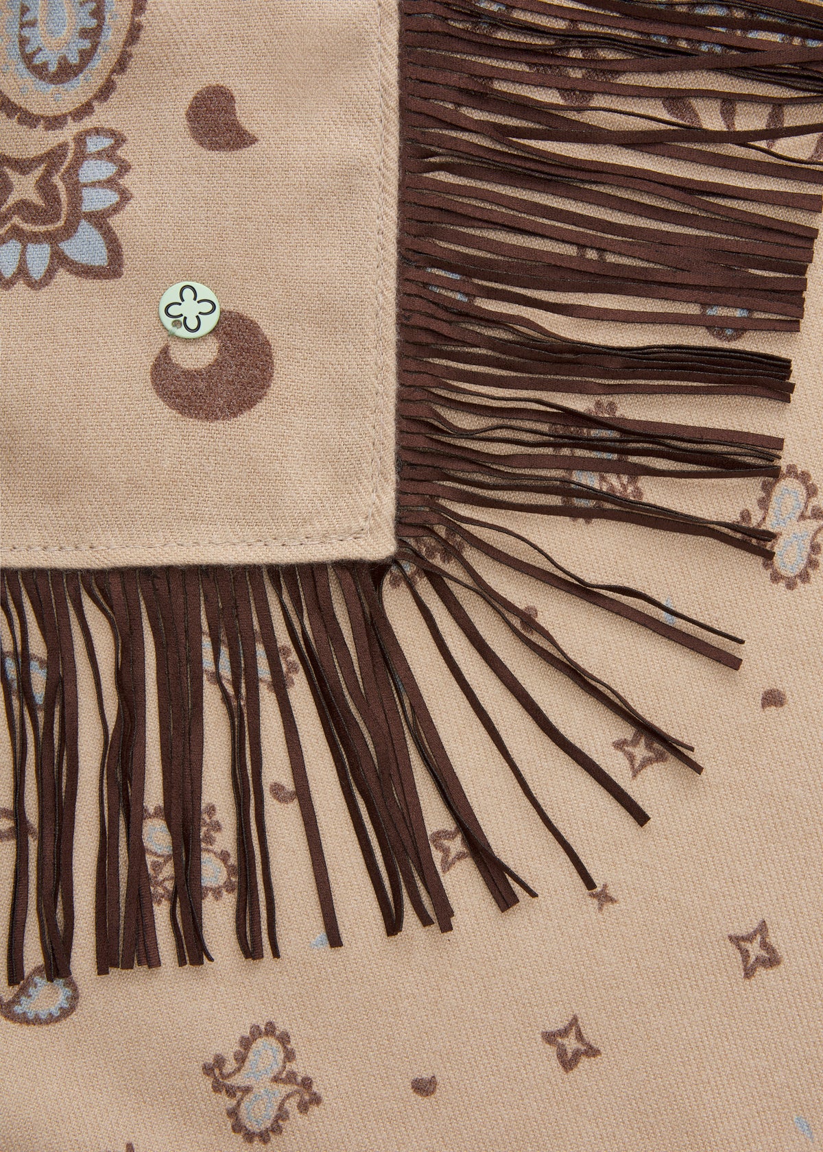 Kaschmirweiches  Bandana mit Paisleymuster und Fransen