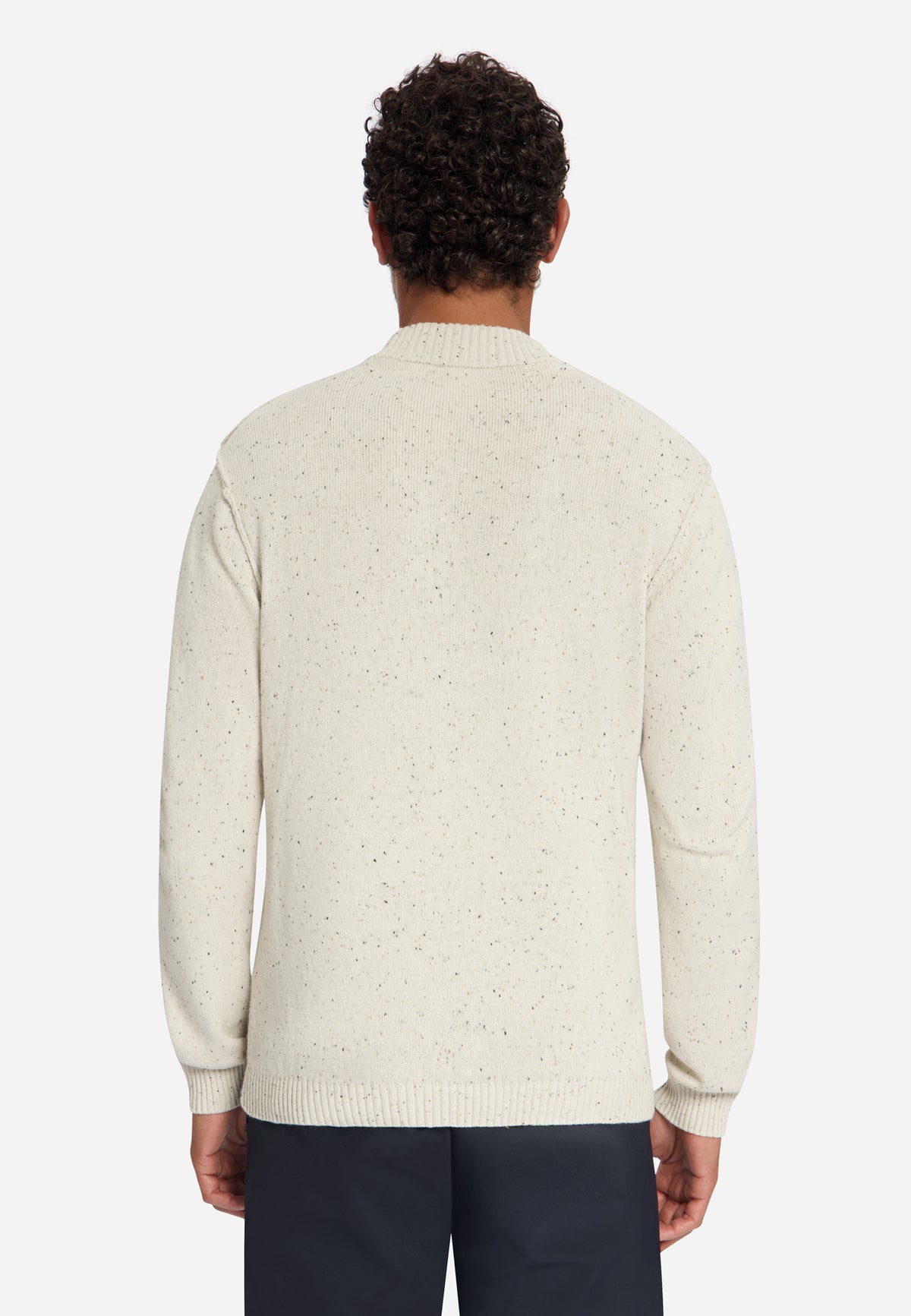 Pullover Turtle Neck Melange Neps With Wool