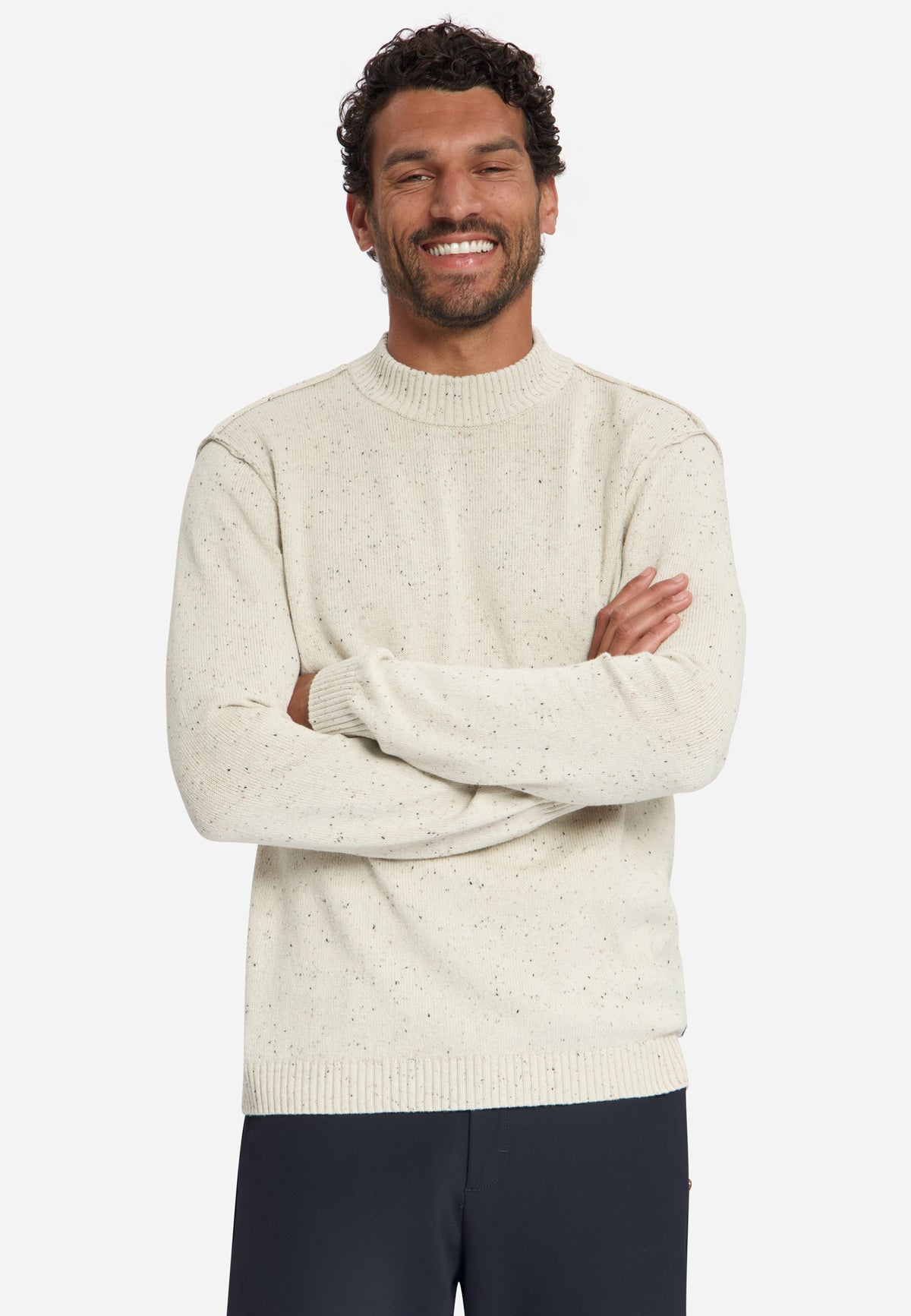 Pullover Turtle Neck Melange Neps With Wool