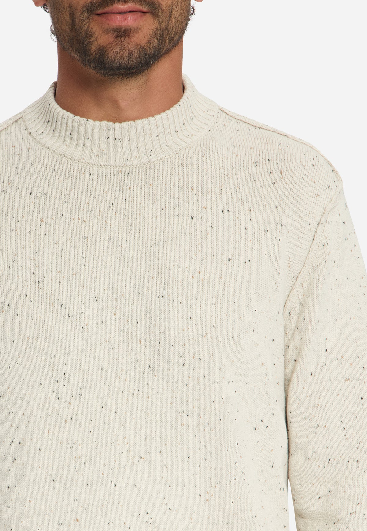 Pullover Turtle Neck Melange Neps With Wool