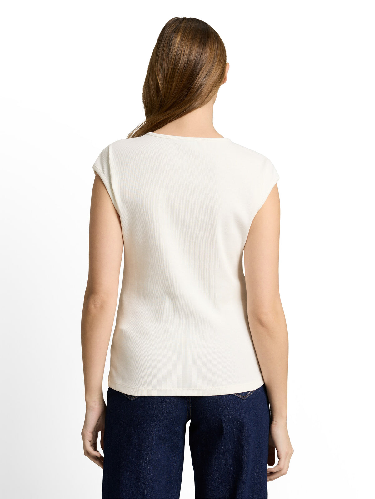 Slim Fit T-Shirt mit Rippstruktur