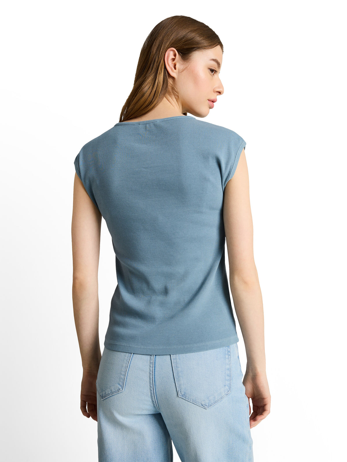 Slim Fit T-Shirt mit Rippstruktur