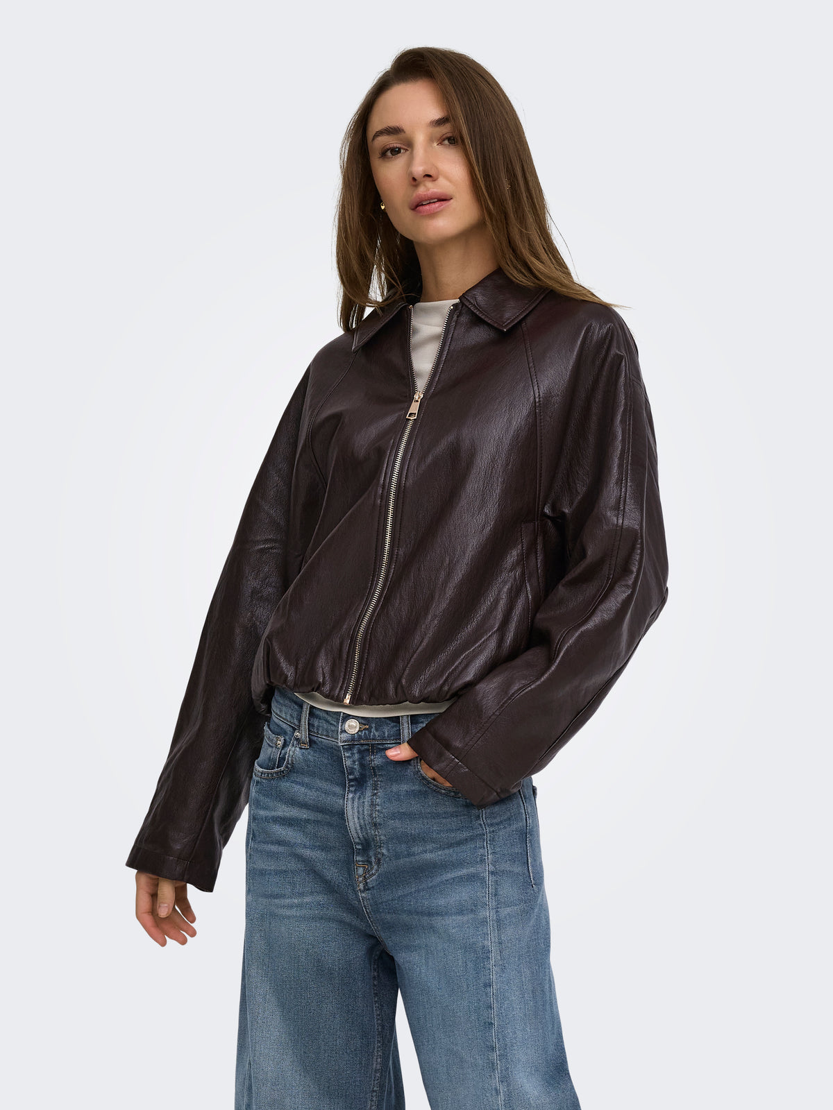 ONLMASJA FAUX LEATHER PADDED BOMBER PNT
