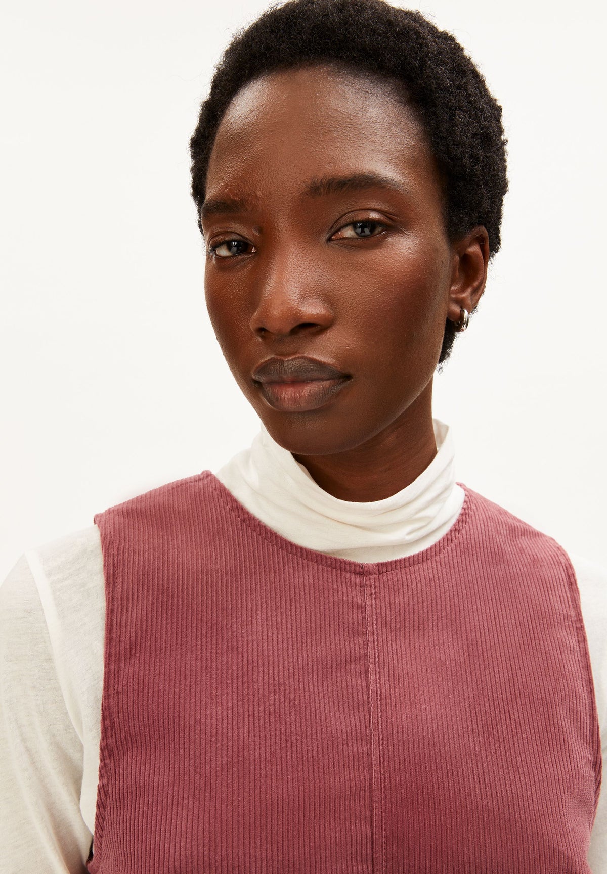 CORDUROY R-NECK MINI DRESS