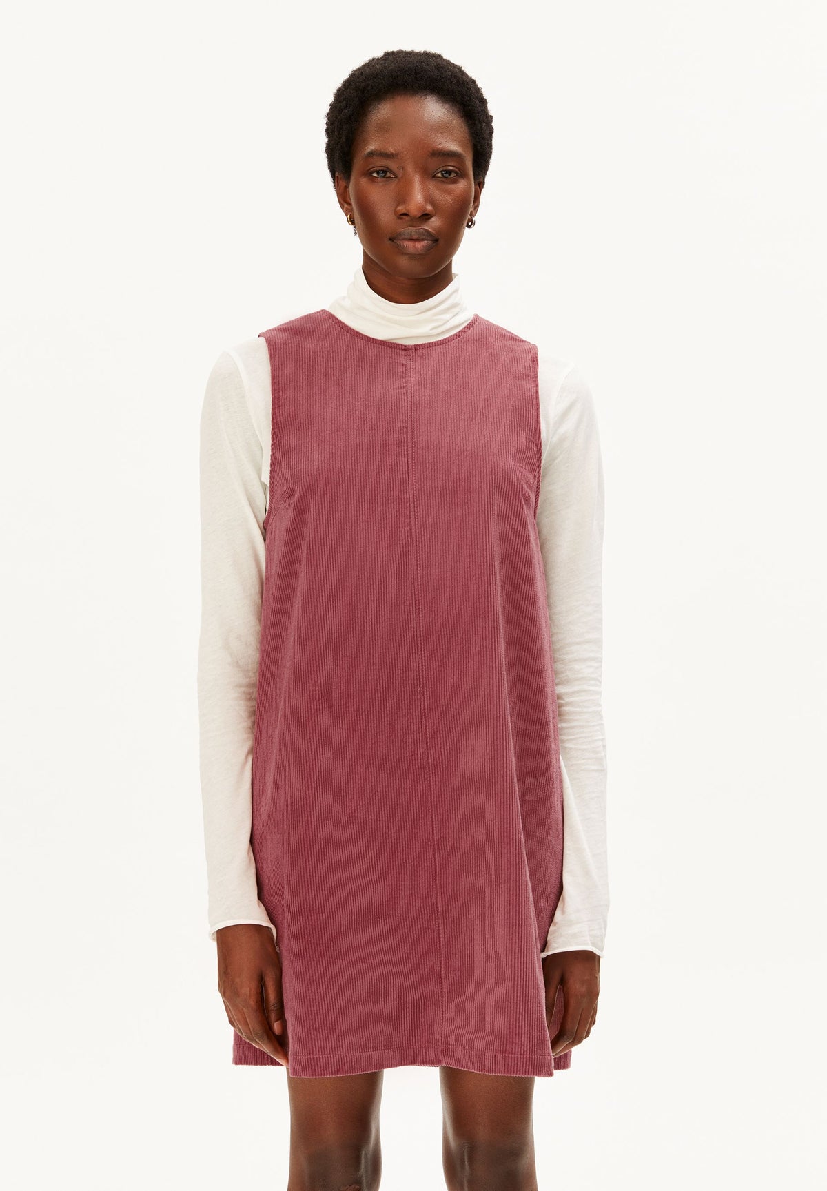 CORDUROY R-NECK MINI DRESS