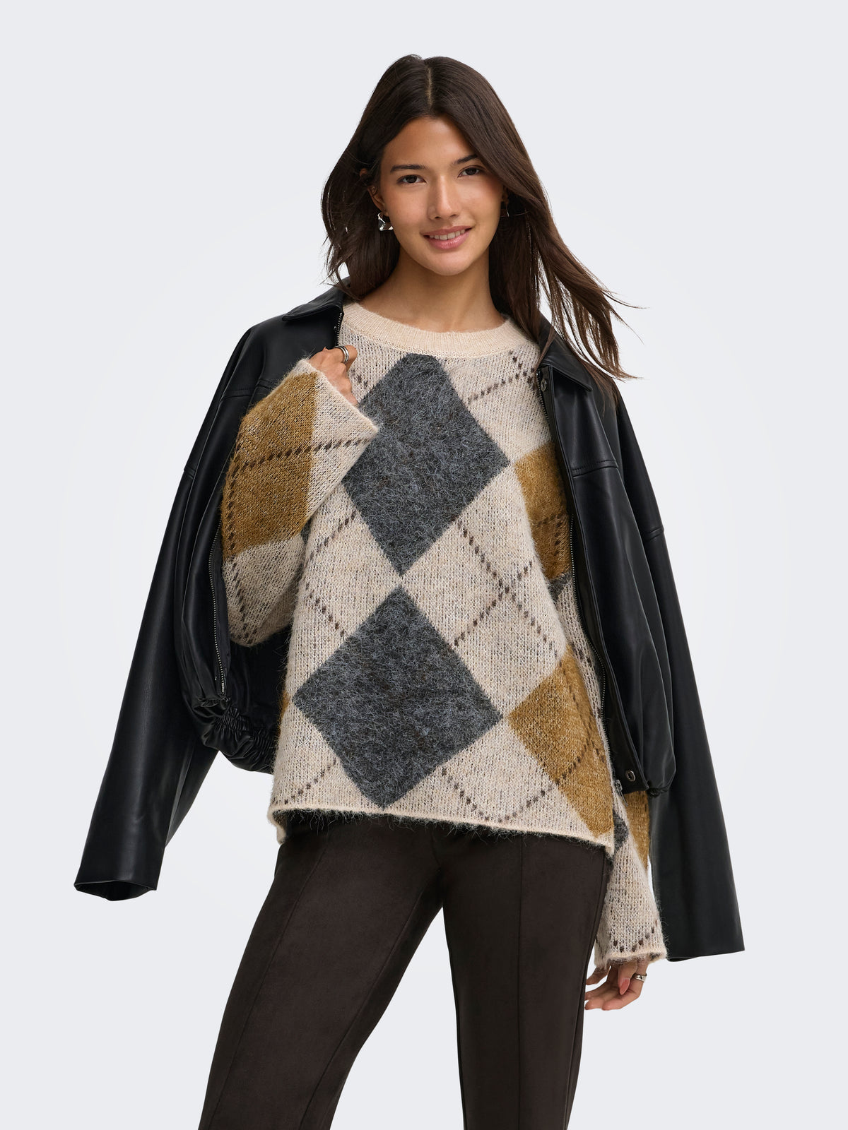 ONLNOEME LS PATTERN O-NECK KNT
