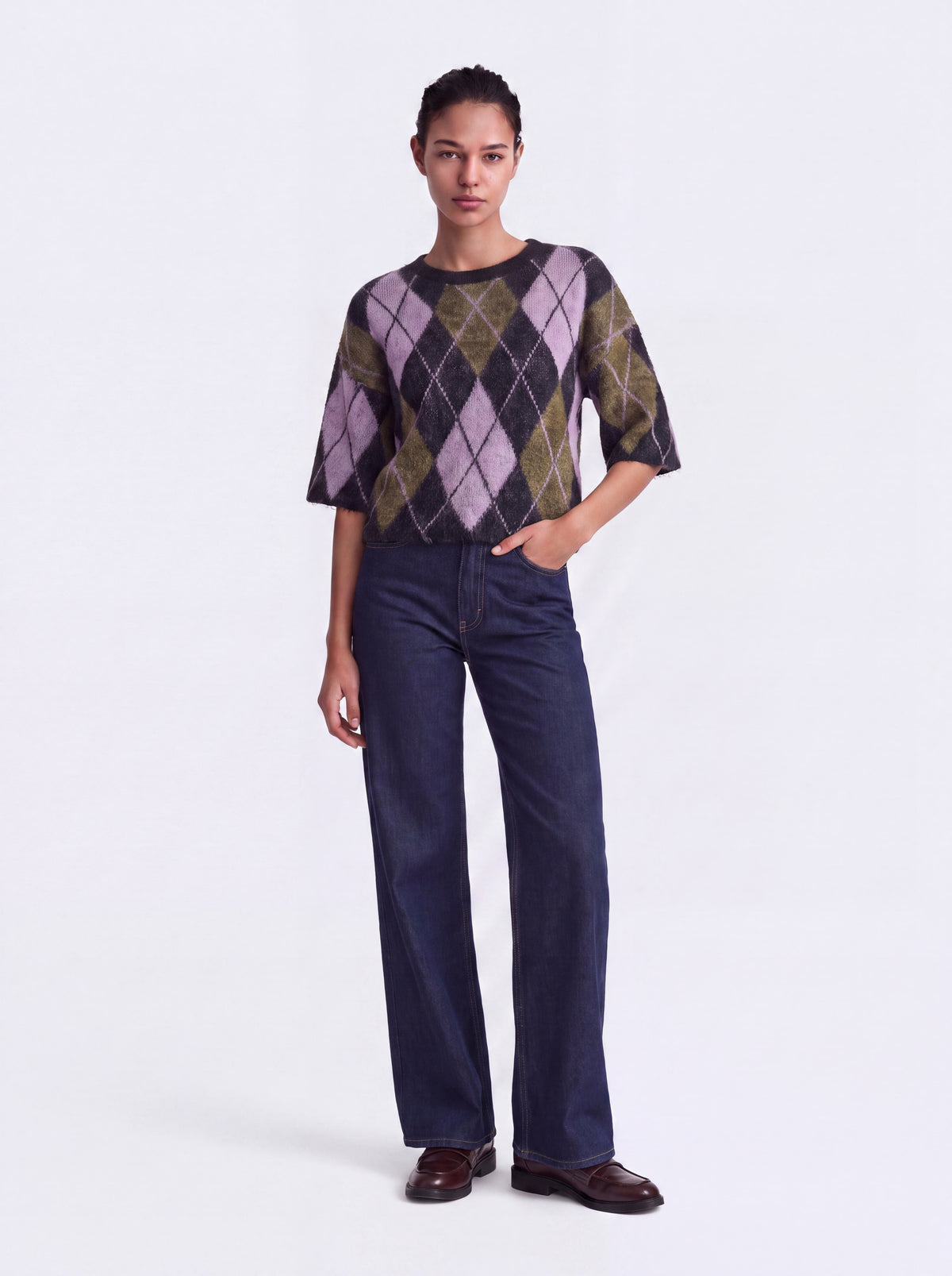 ONLNOEME SS PATTERN O-NECK KNT