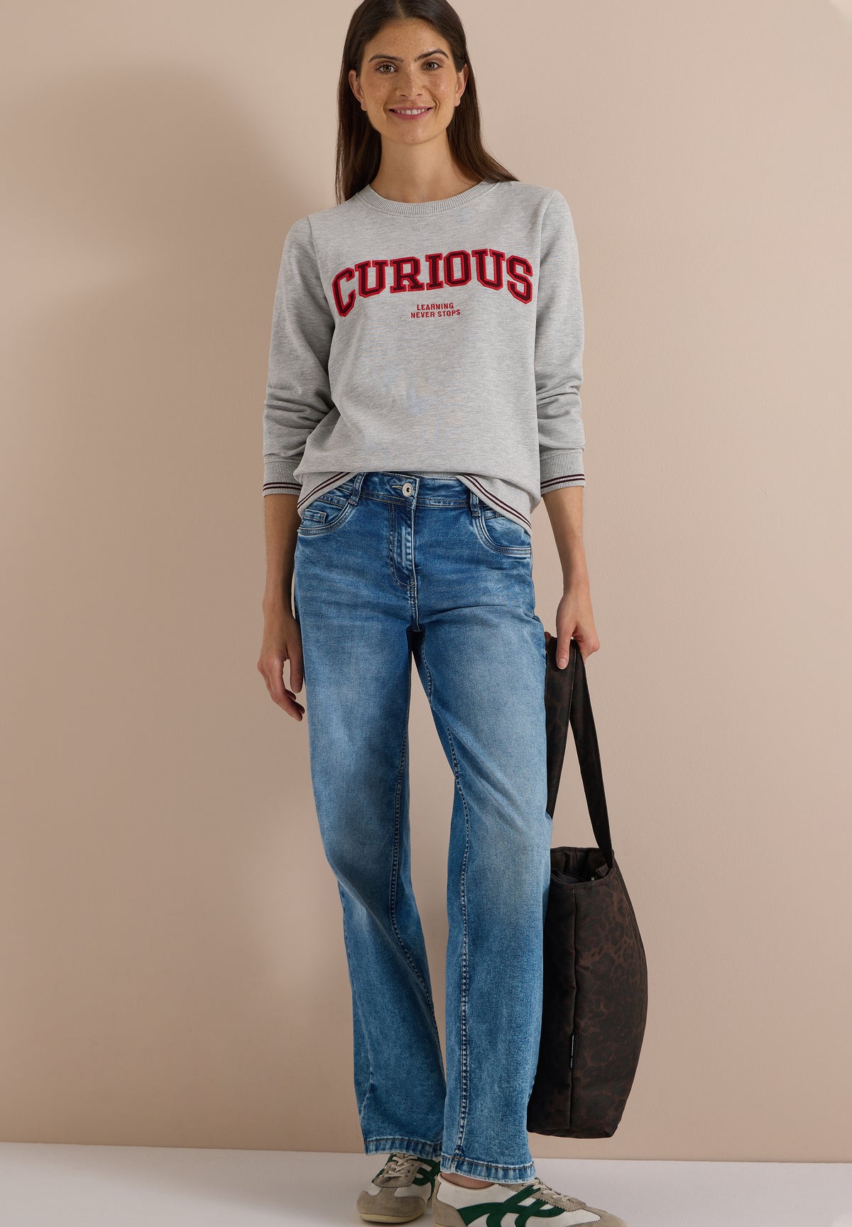 Sweatshirt mit Rundhals und Stickerei