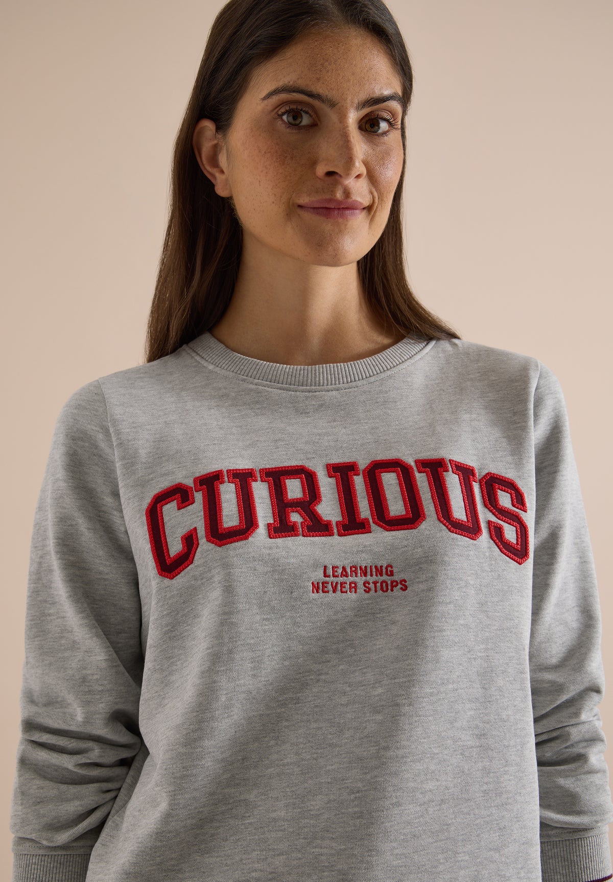 Sweatshirt mit Rundhals und Stickerei