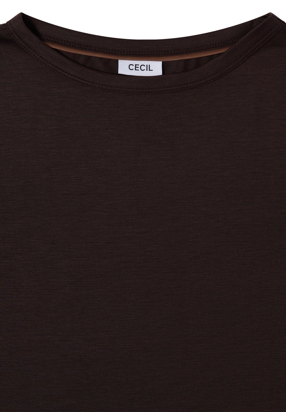 Langarm Shirt in Unifarbe mit Boat Neck