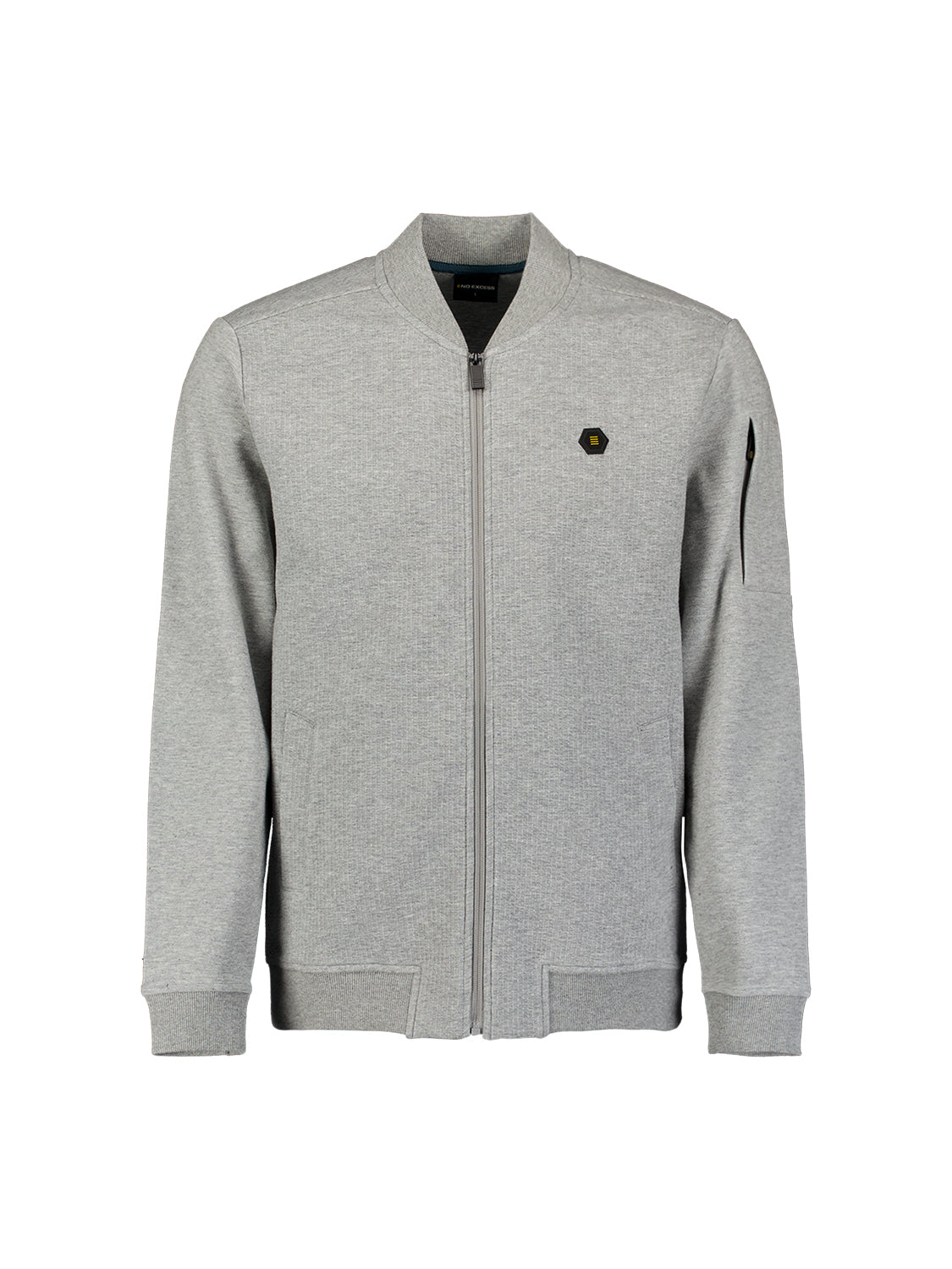 Sweater Full Zip Bomber Structure Jacquard