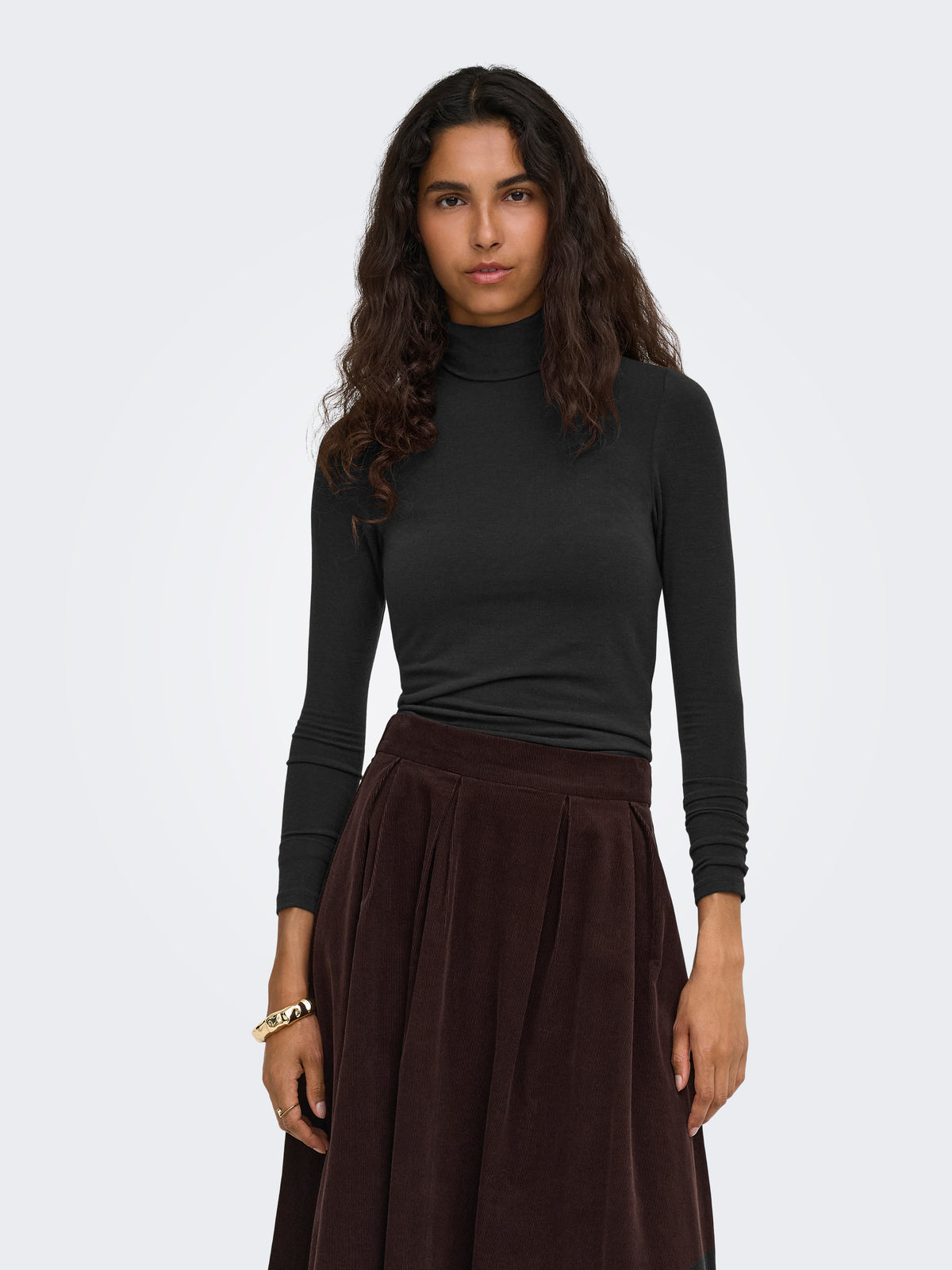 ONLGLAMOUR L/S ROLL-NECK TOP JRS NOOS