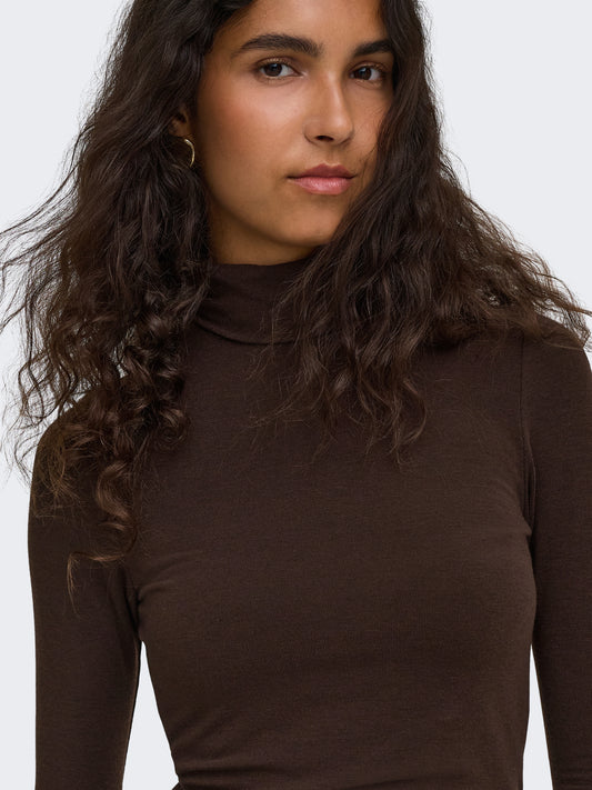 ONLGLAMOUR L/S ROLL-NECK TOP JRS NOOS