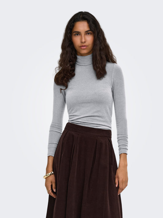 ONLGLAMOUR L/S ROLL-NECK TOP JRS NOOS