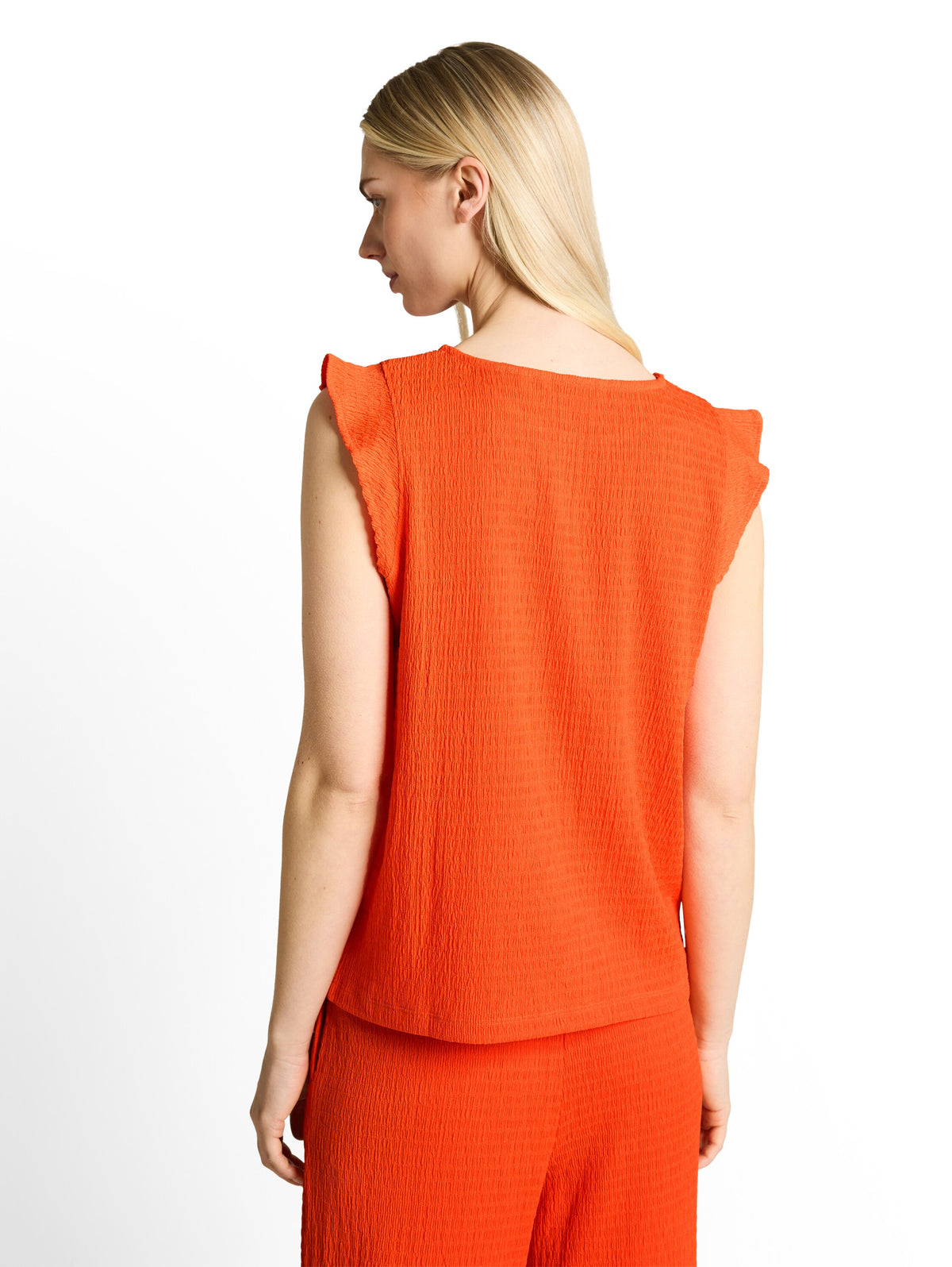 Loose Fit Crinkle Top mit Volants