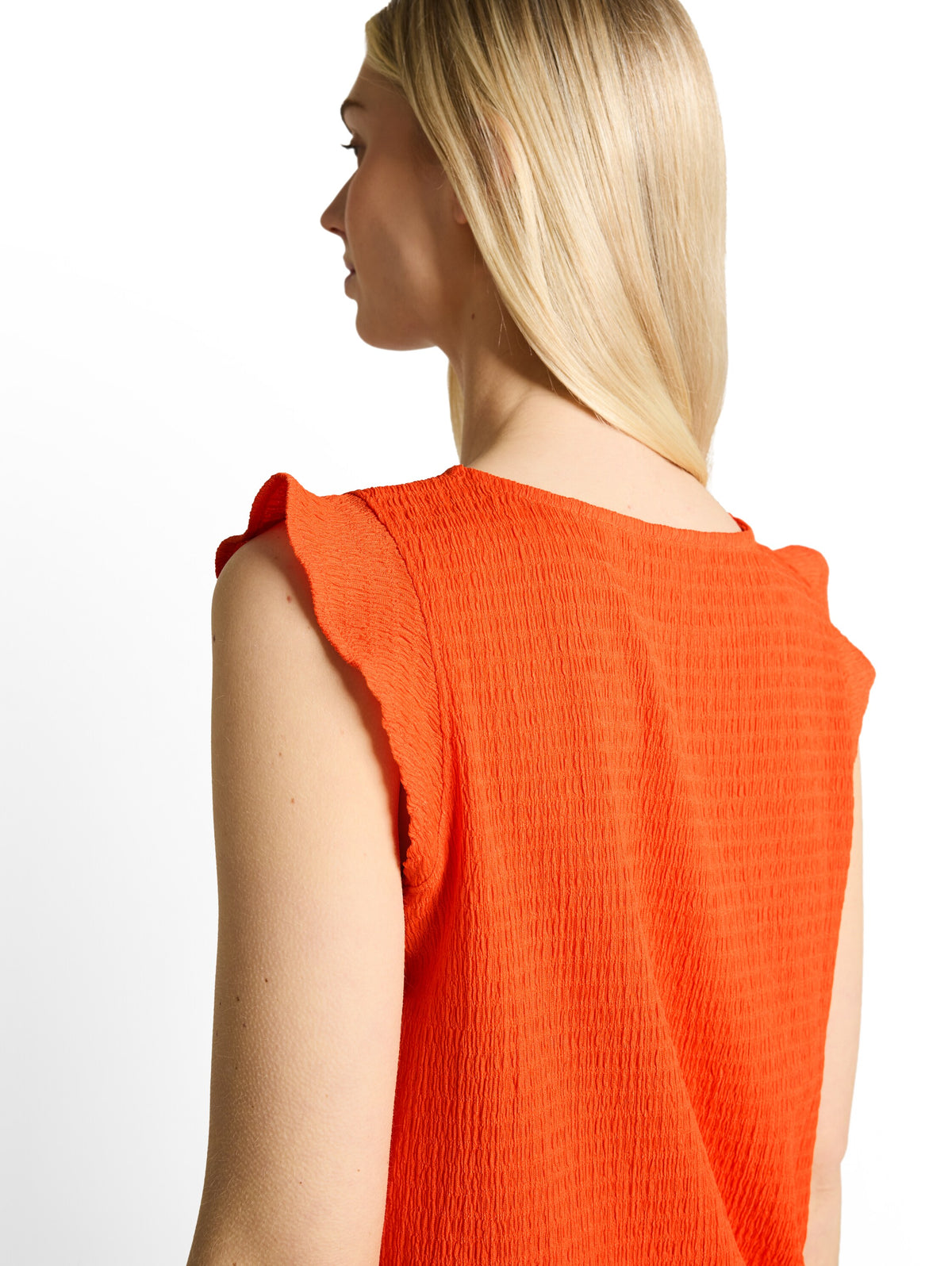 Loose Fit Crinkle Top mit Volants