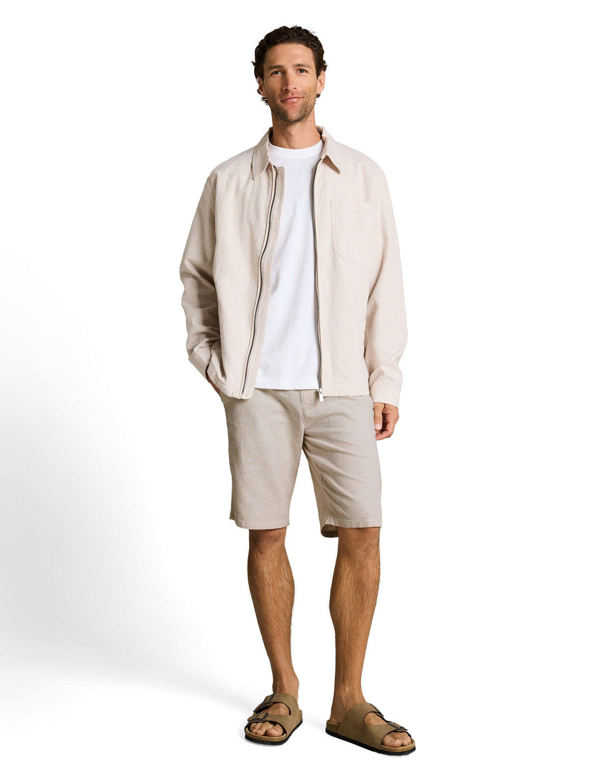 TTREGULAR Chino Shorts mit Leinenanteil