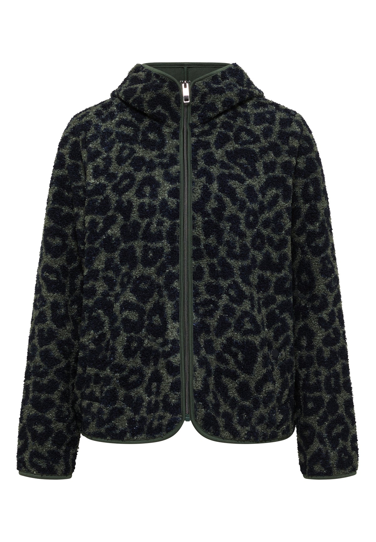 Teddy-Jacke mit Kapuze und Leo-Muster