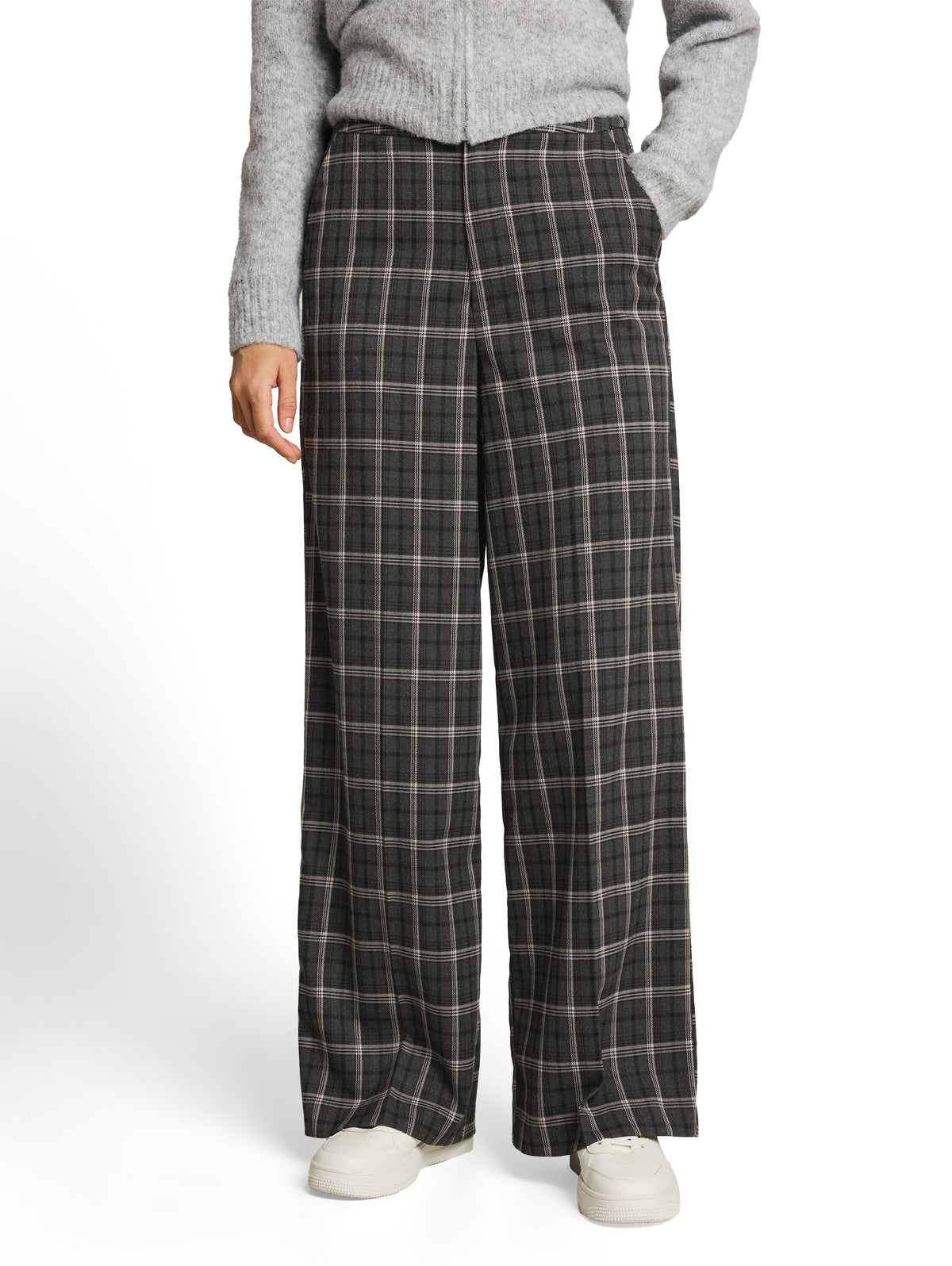 Wide Leg Hose mit Karomuster