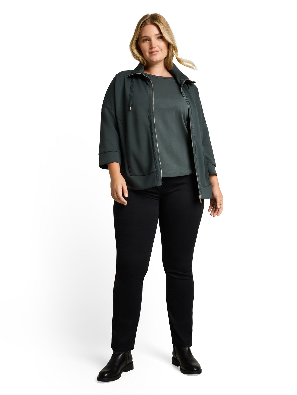 Plus Size - Sweatjacke aus Scuba