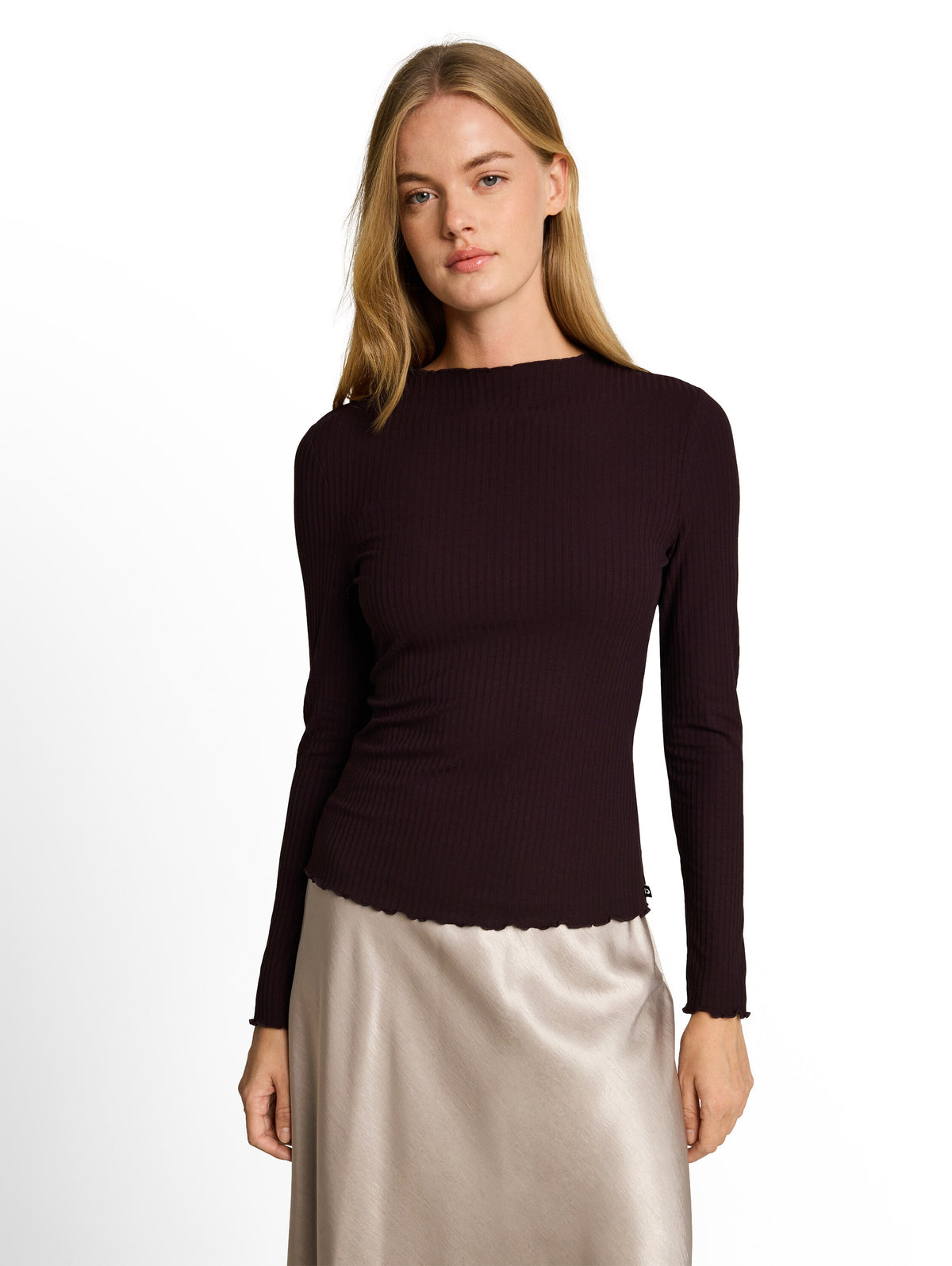 Langarmshirt mit Rippstruktur