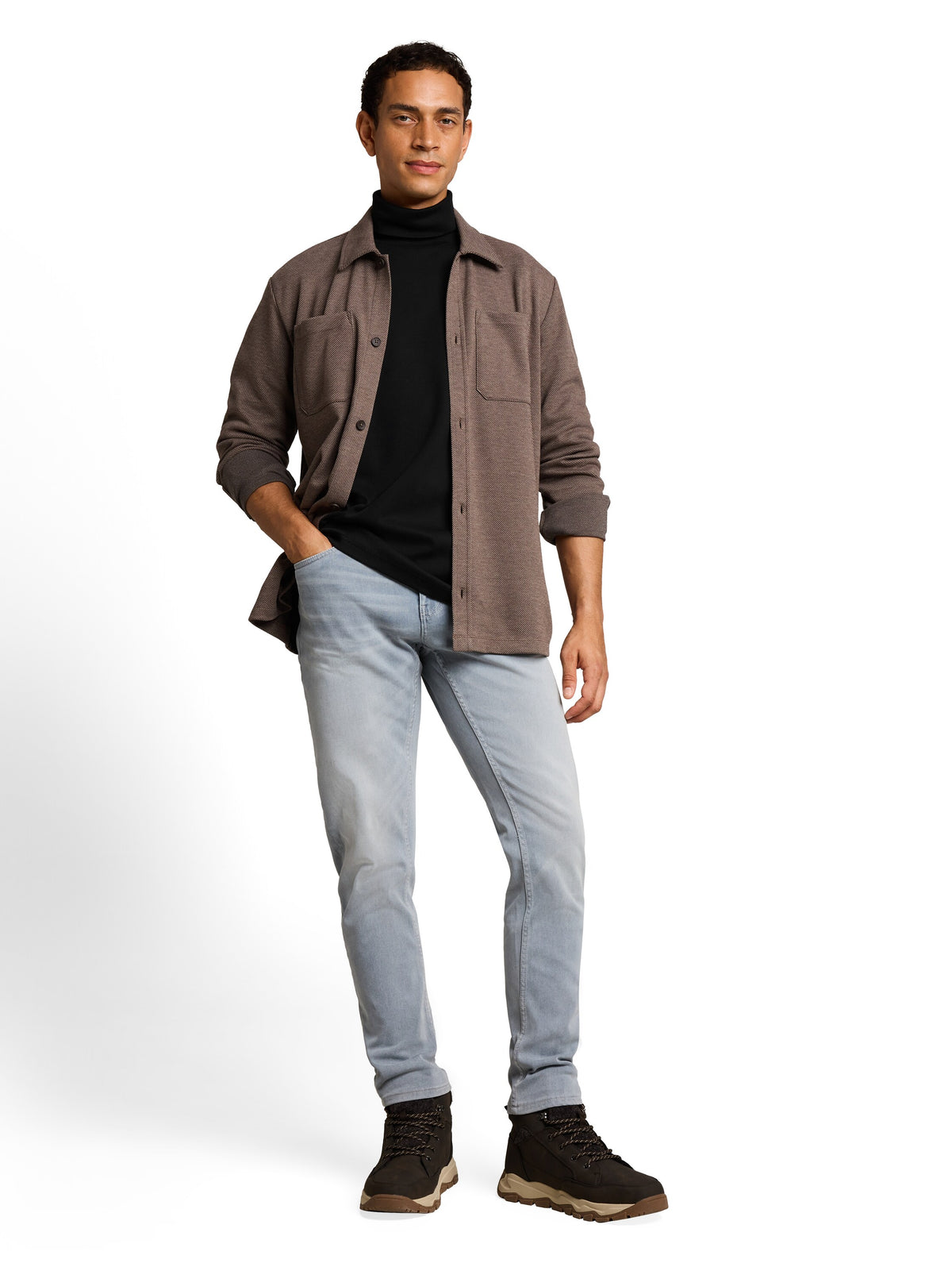 Rollkragenshirt mit Logo-Print