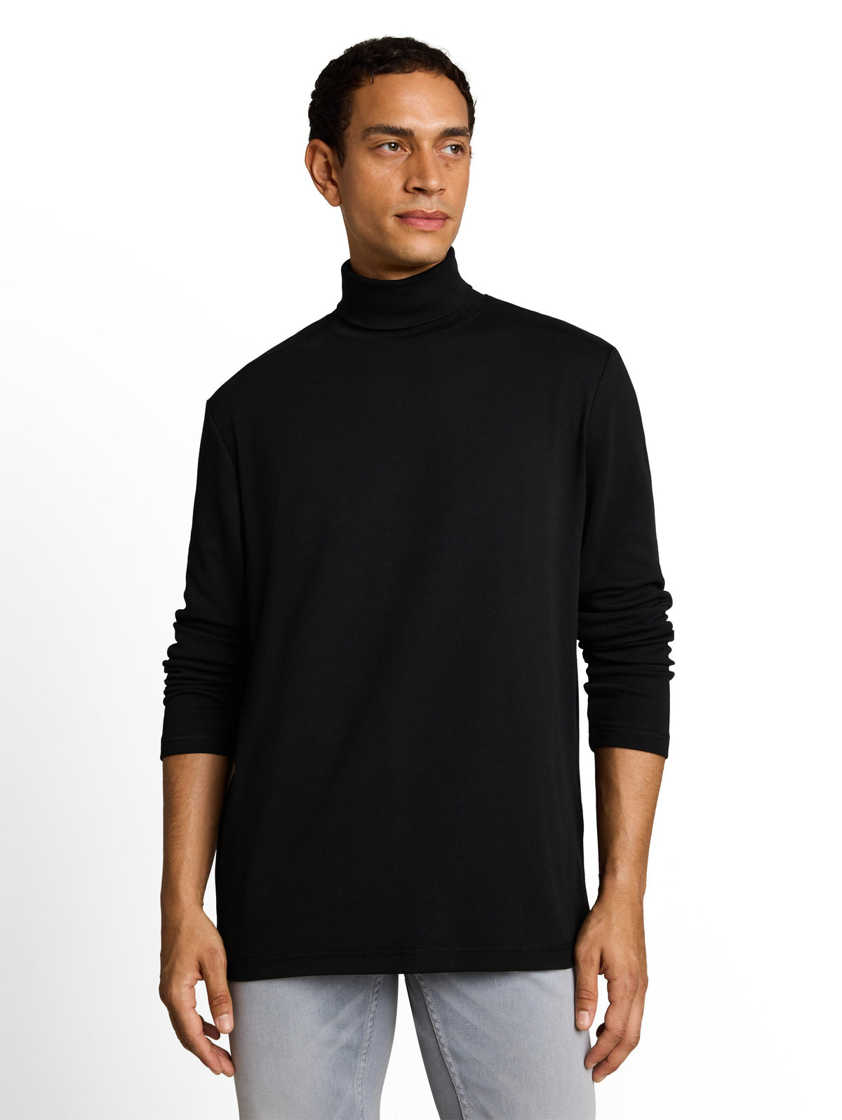 Rollkragenshirt mit Logo-Print