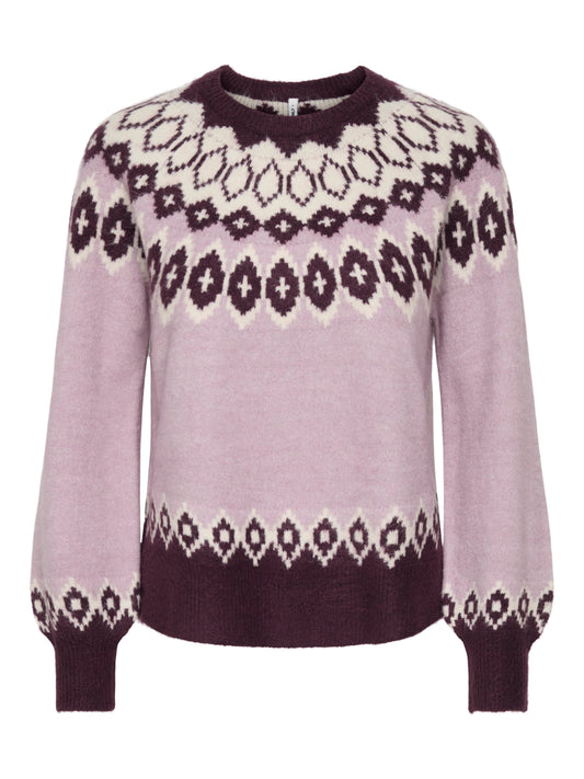 ONLRUSTY LS FAIR ISLE O-NECK BF KNT