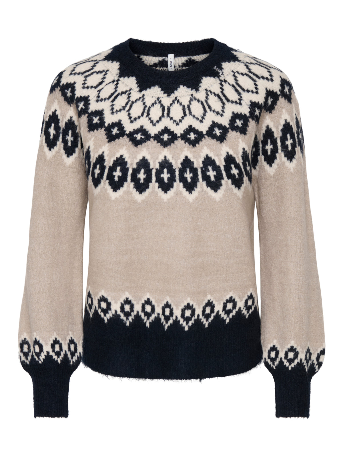 ONLRUSTY LS FAIR ISLE O-NECK BF KNT
