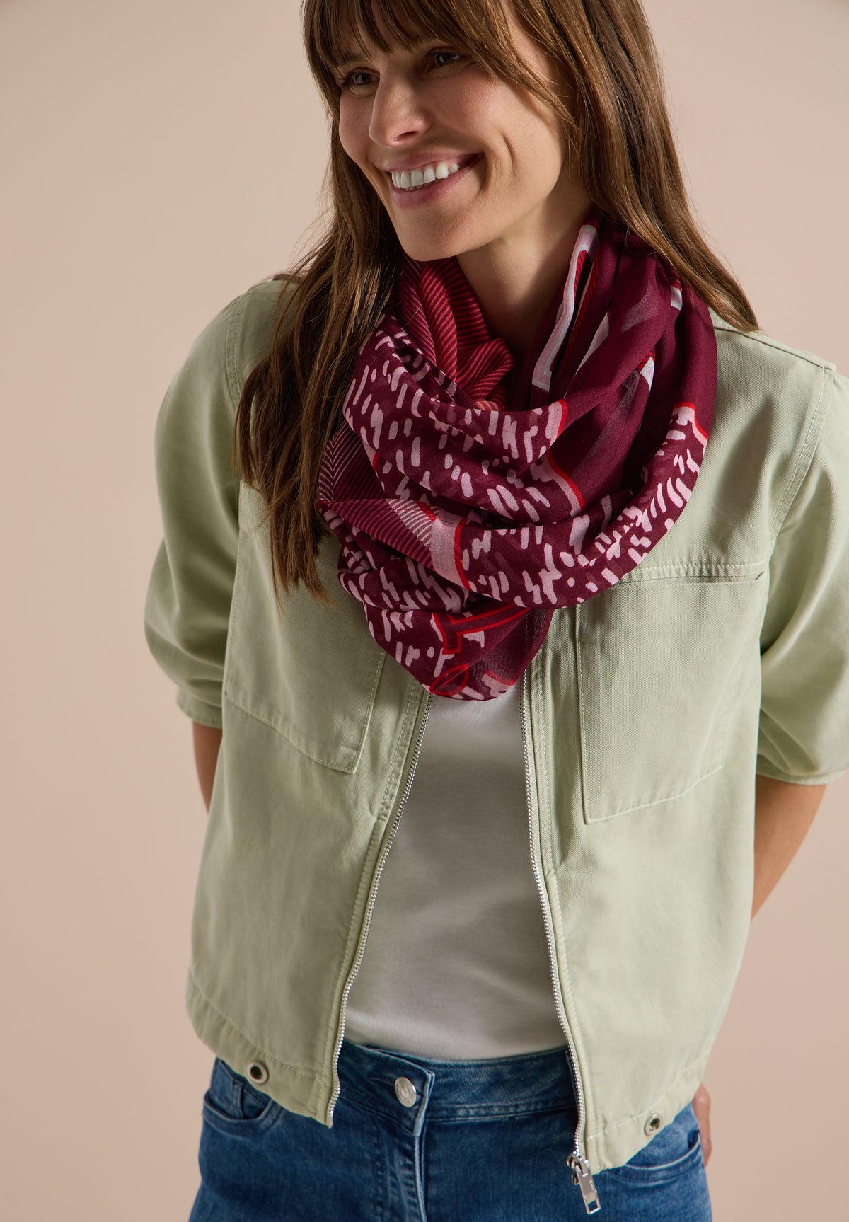 Loop-Schal mit Patchwork-Print