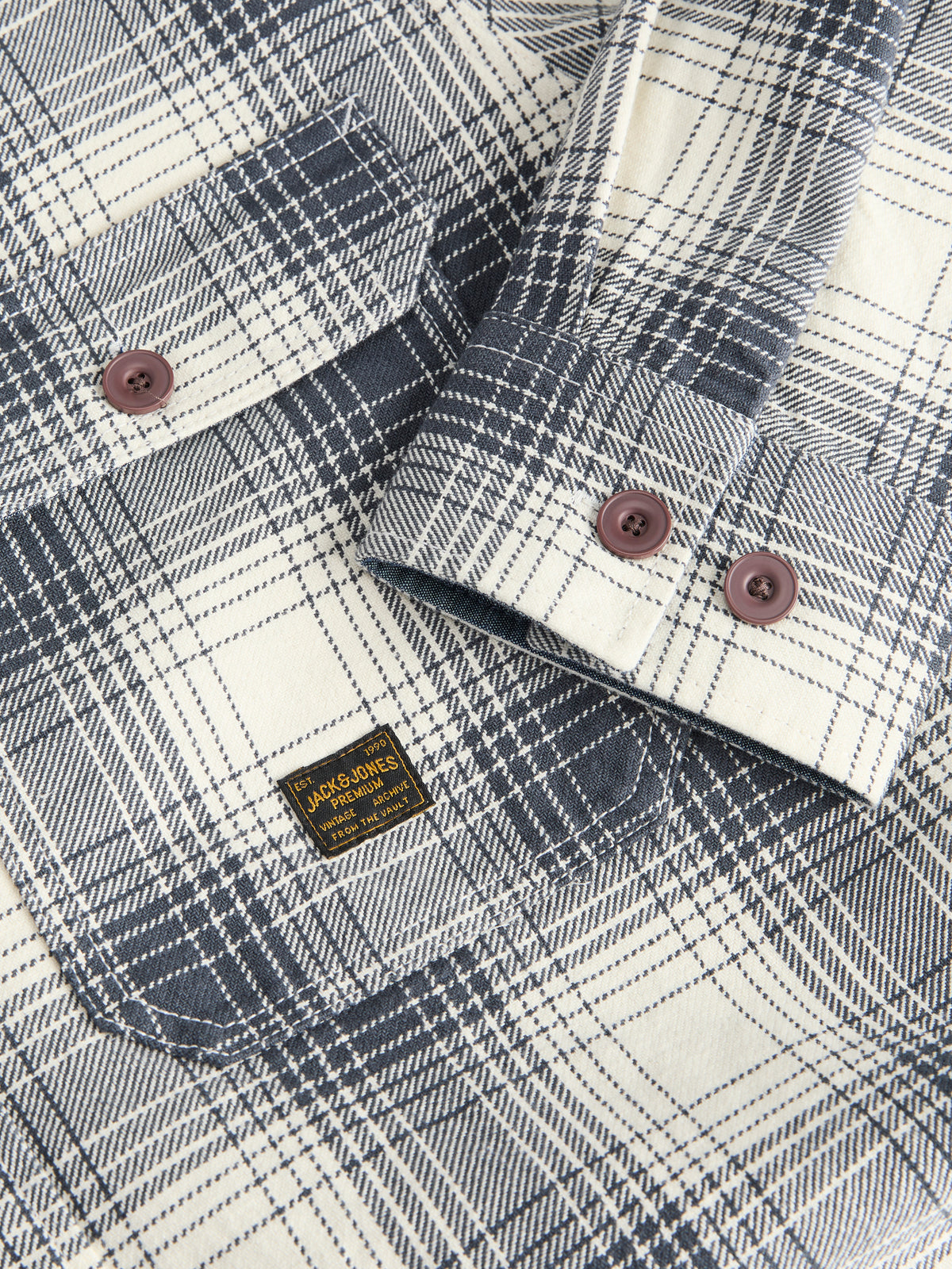 JPRBLUIVY CHECK L/S OVERSHIRT SN