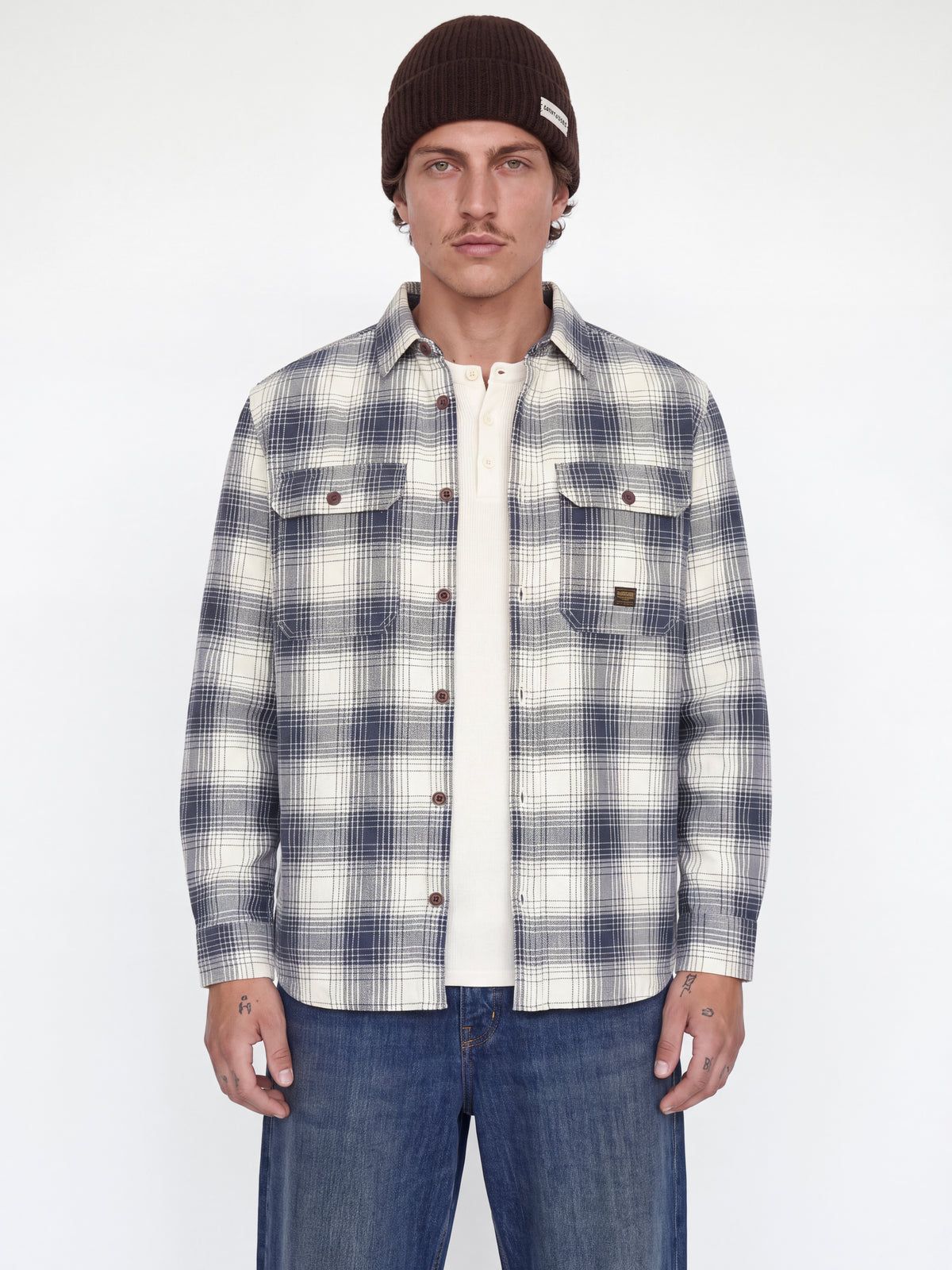 JPRBLUIVY CHECK L/S OVERSHIRT SN