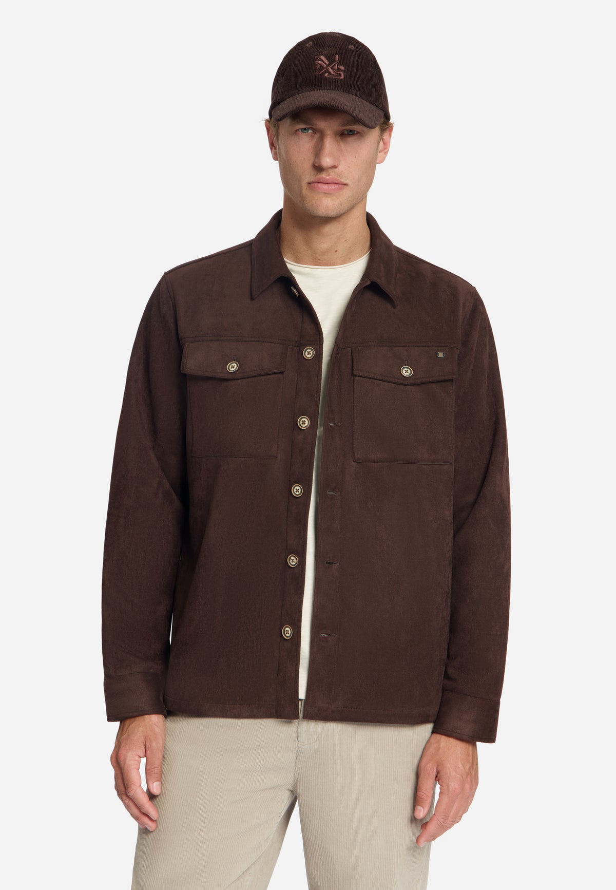 Overshirt Full Button Suede