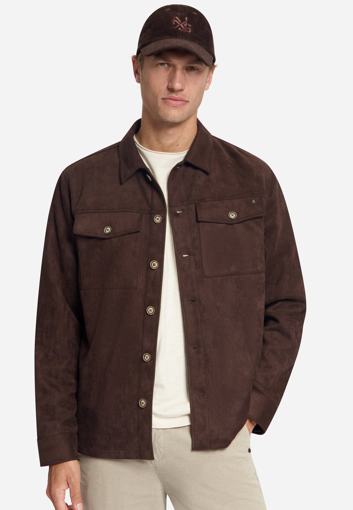 Overshirt Full Button Suede