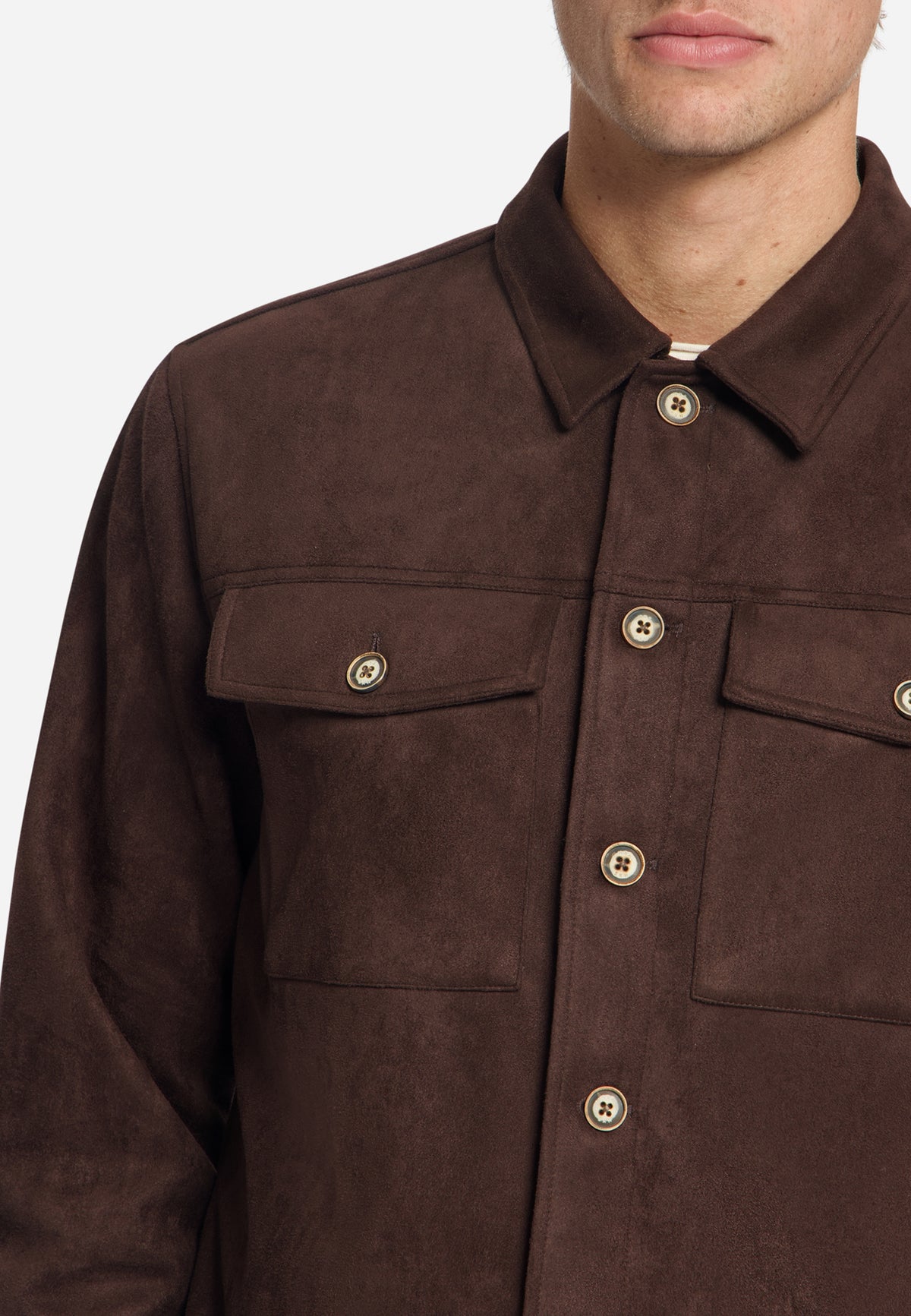 Overshirt Full Button Suede