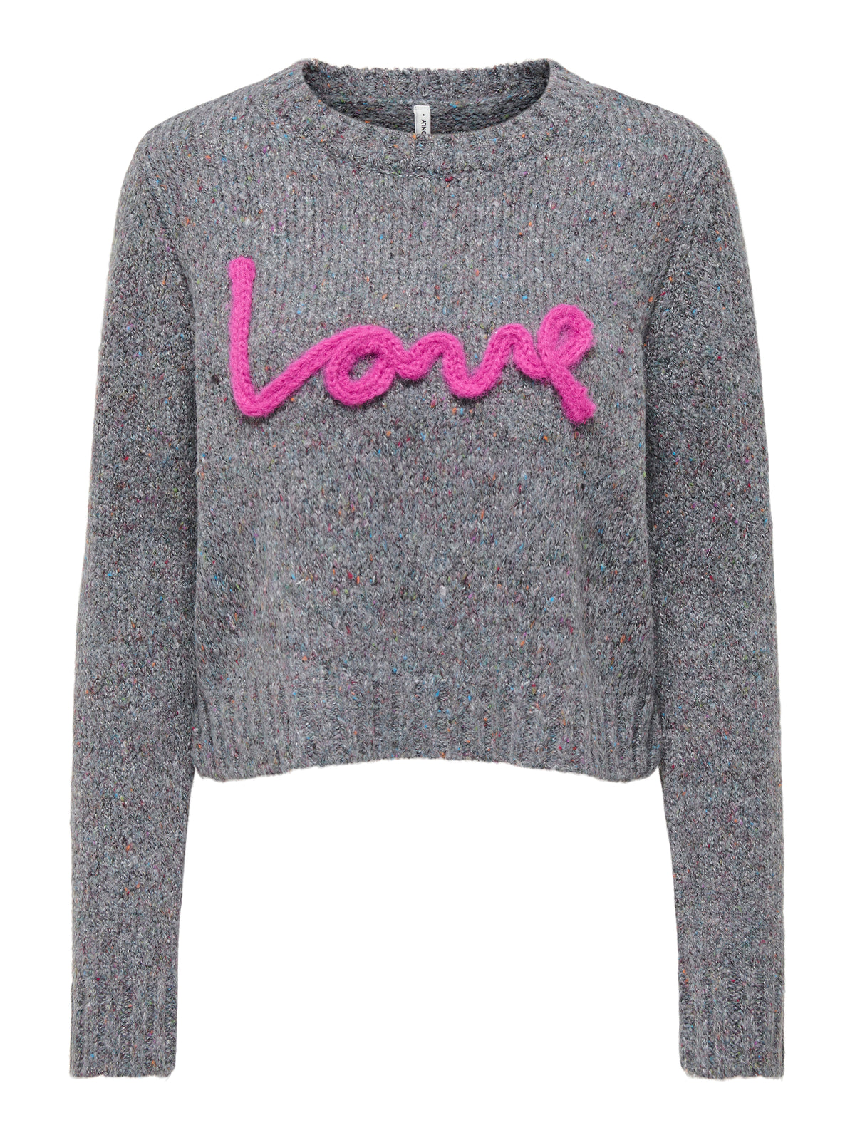 ONLSMILLA LS TEXT DETAIL O-NECK CC KNT