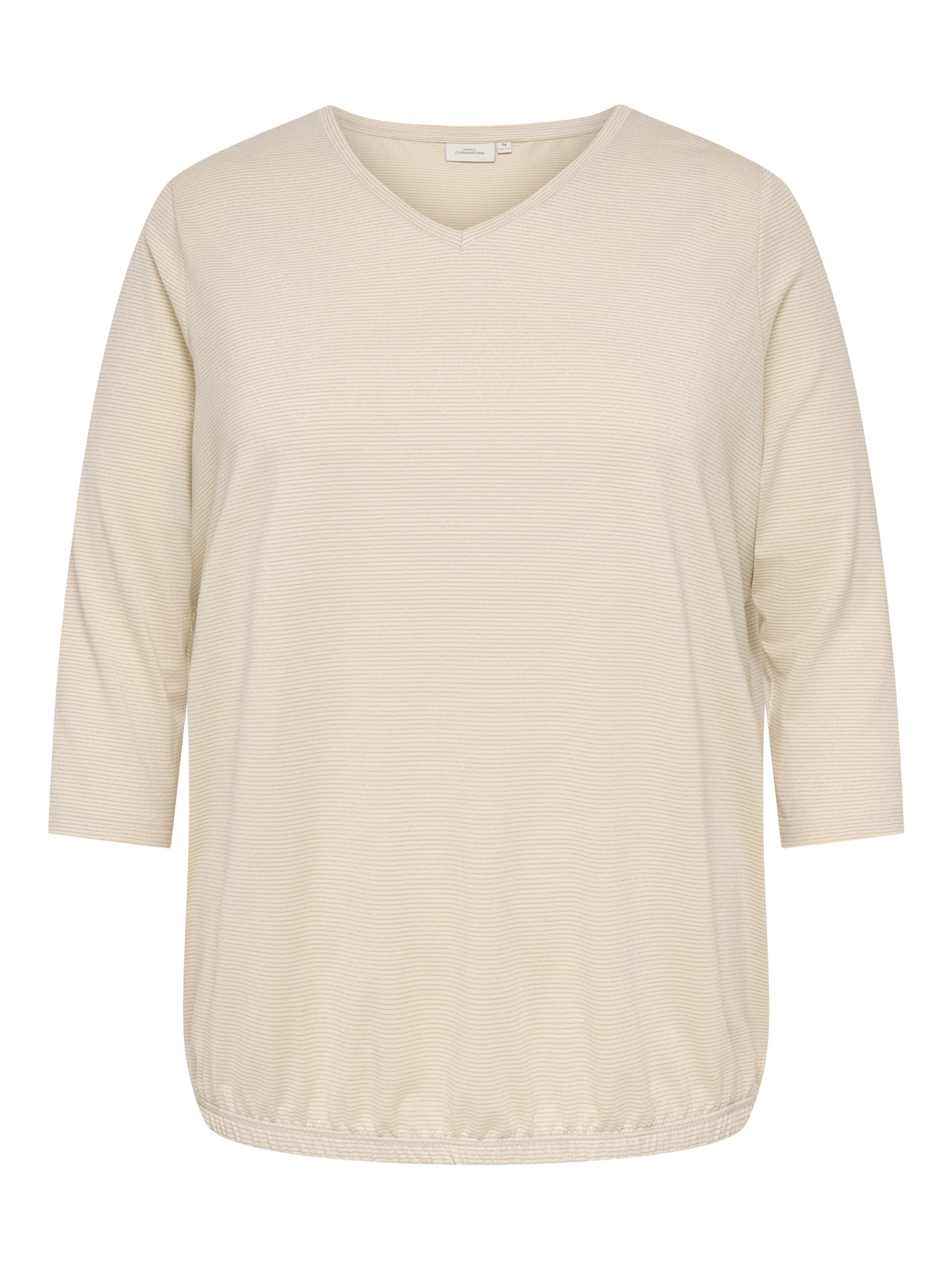 CARLINA 3/4 GLITTER V-NECK BLOUSE JRS BF