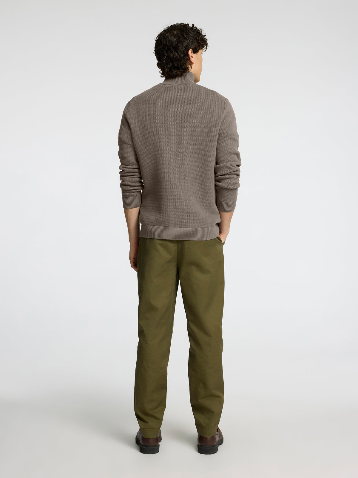 SLMDANE LS KNIT REG STRUC HALF ZIP NOOS