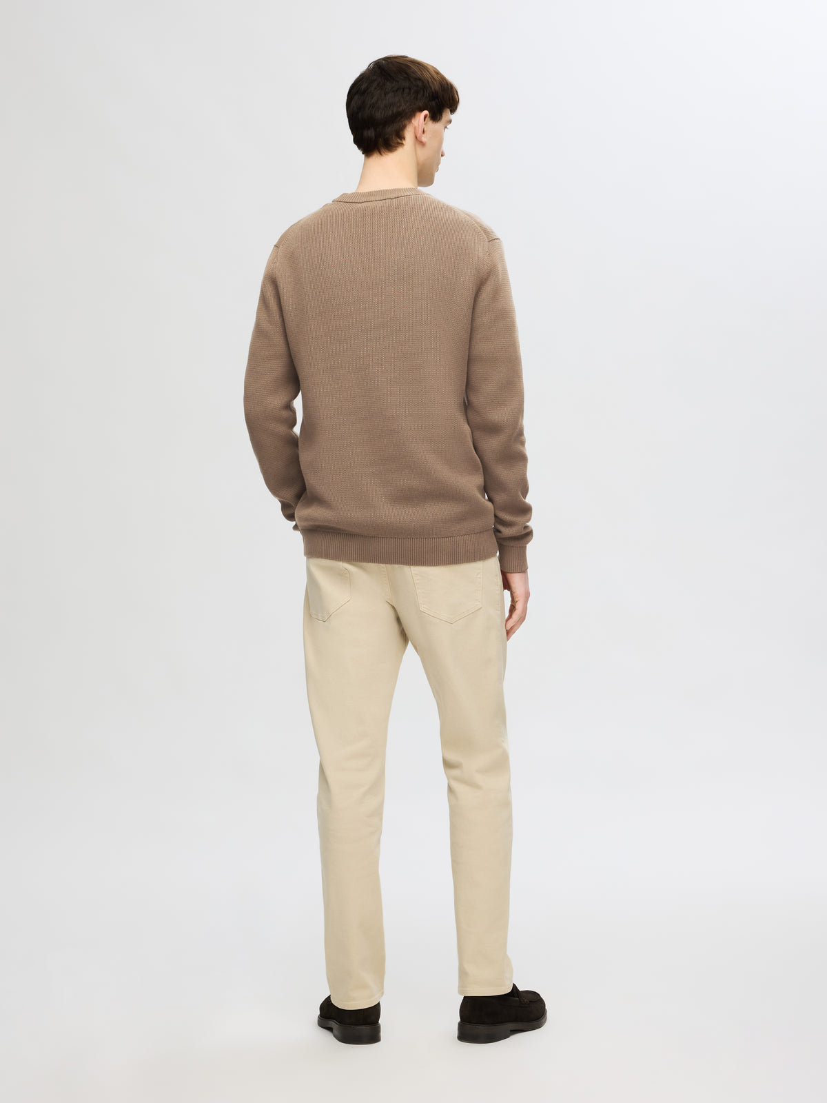 SLMDANE LS KNIT REG STRUC CREW NECK NOOS