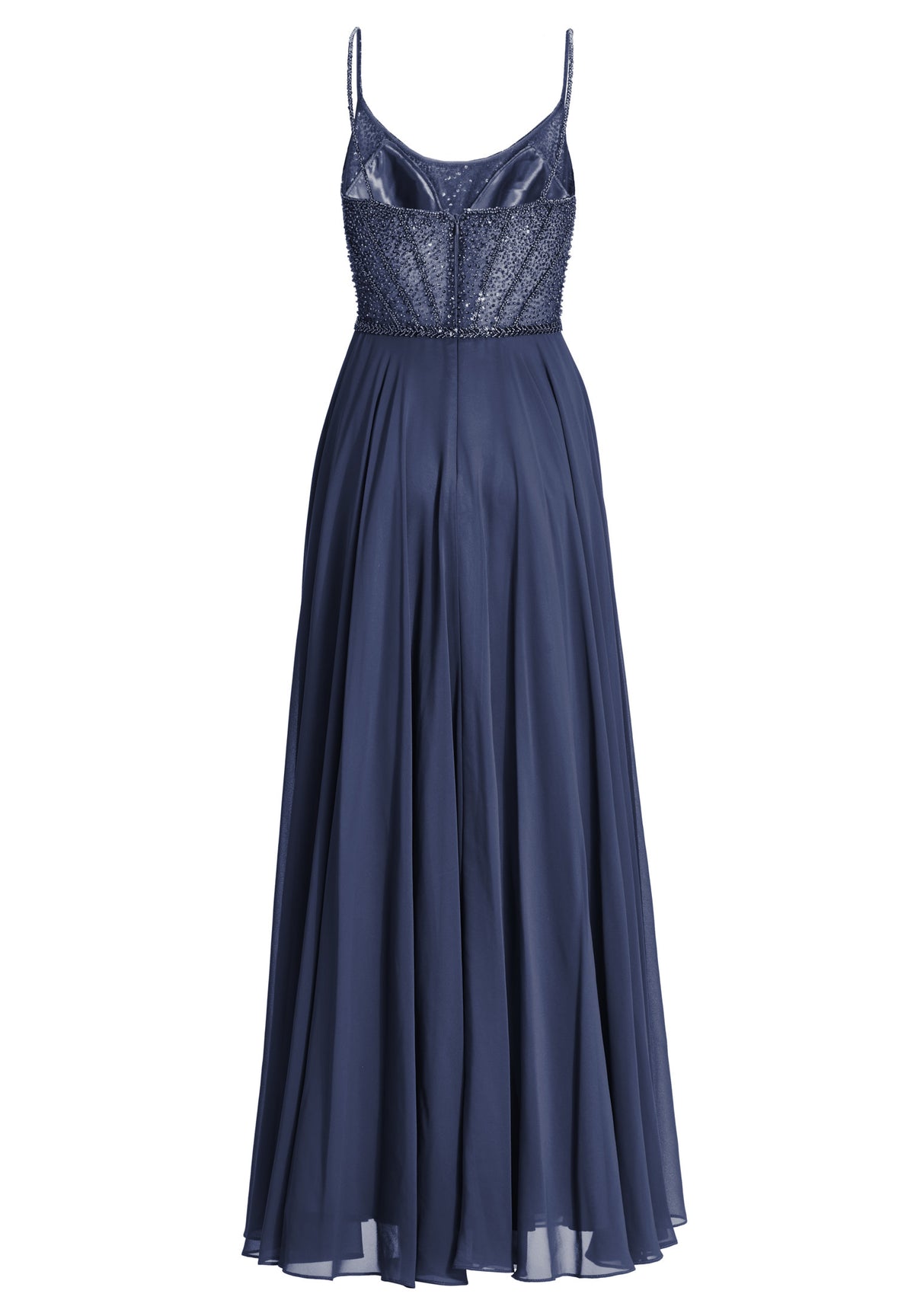 Chiffonkleid mit besticktem Top