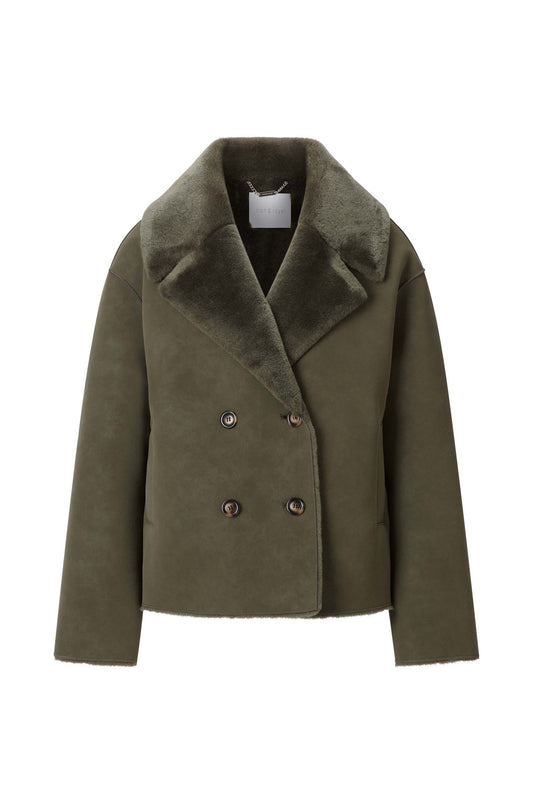 Double Breasted Faux Shearling Jacket