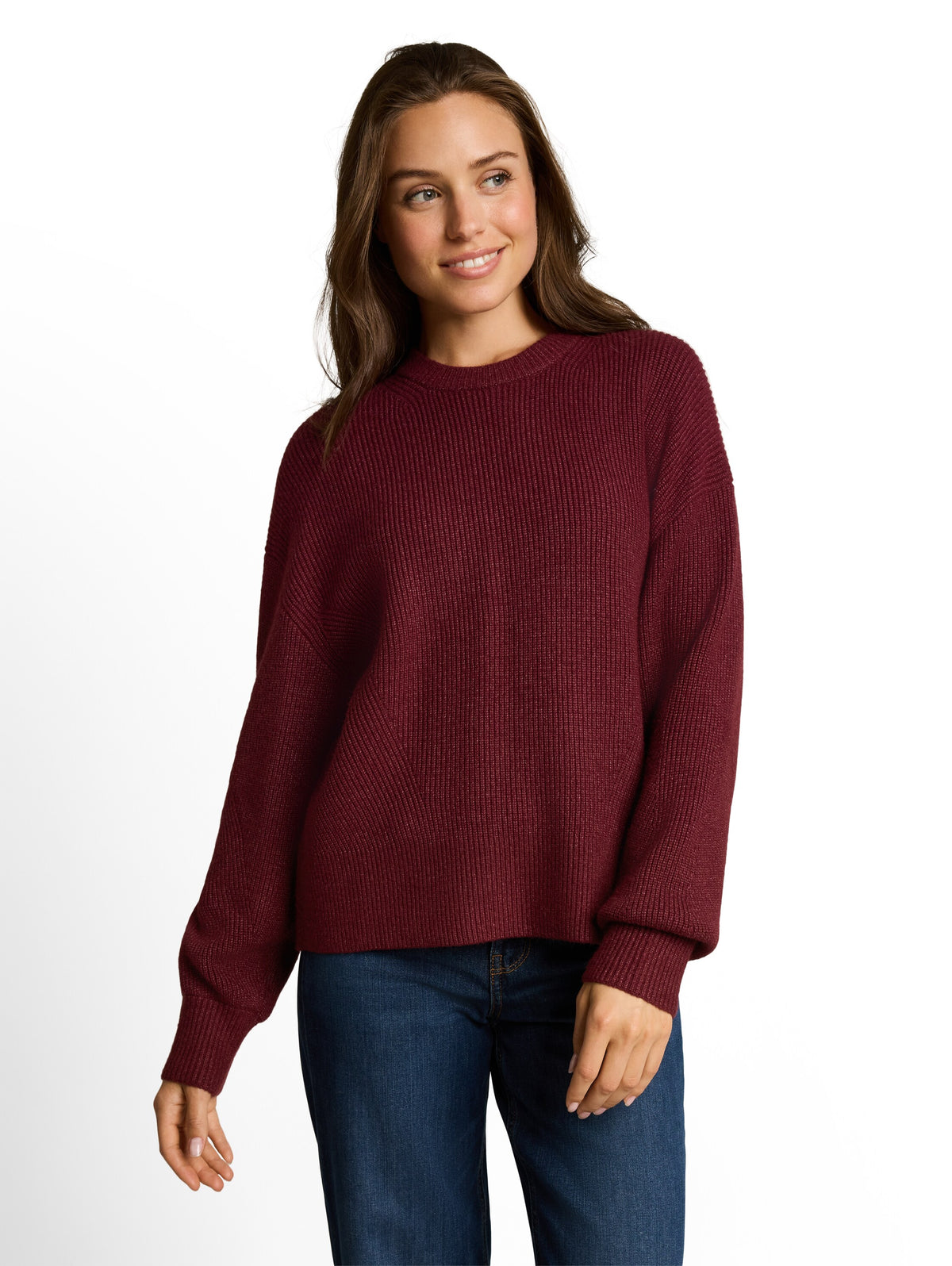 Oversize Strickpullover mit Rundhalsausschnitt