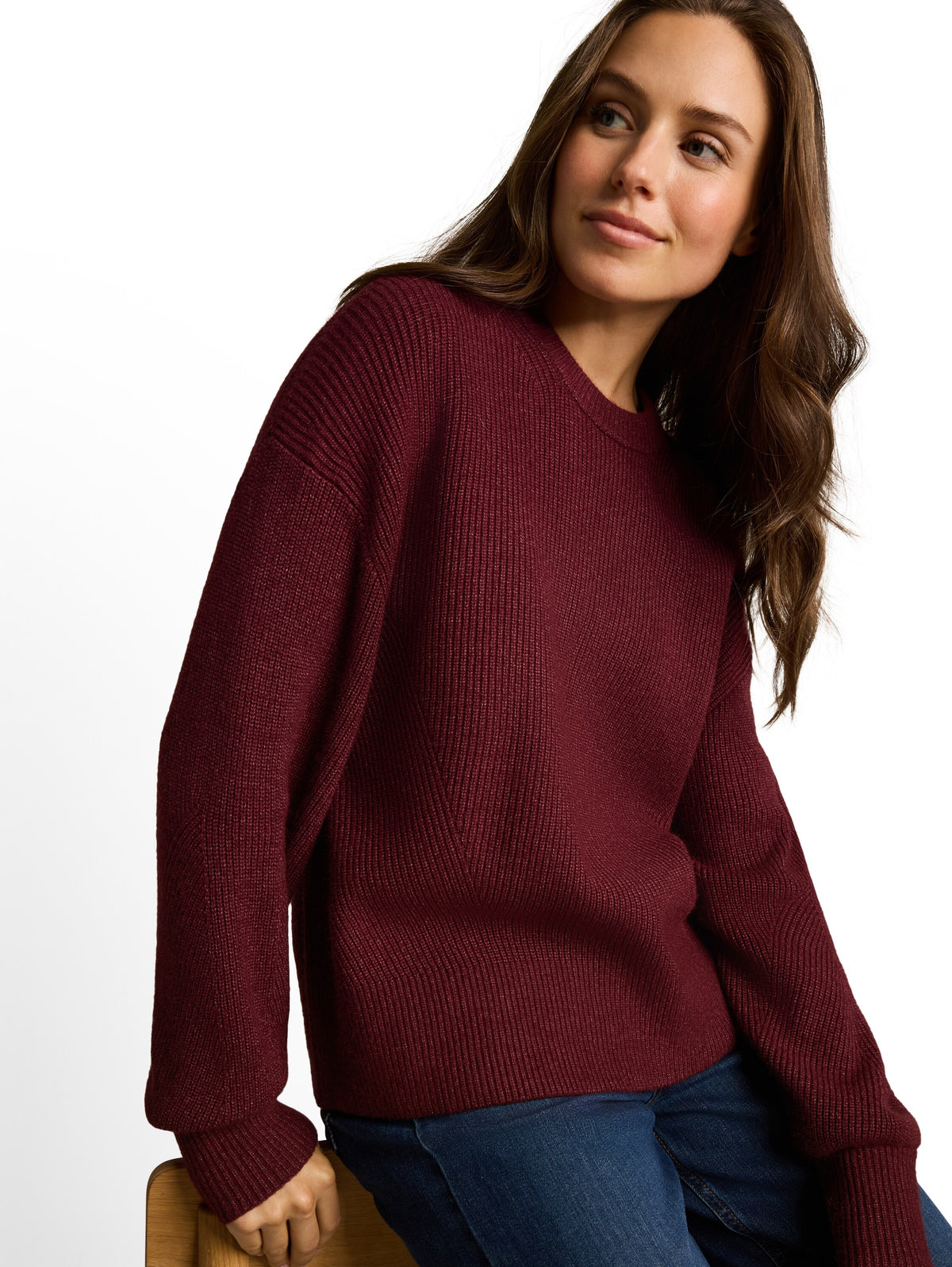 Oversize Strickpullover mit Rundhalsausschnitt